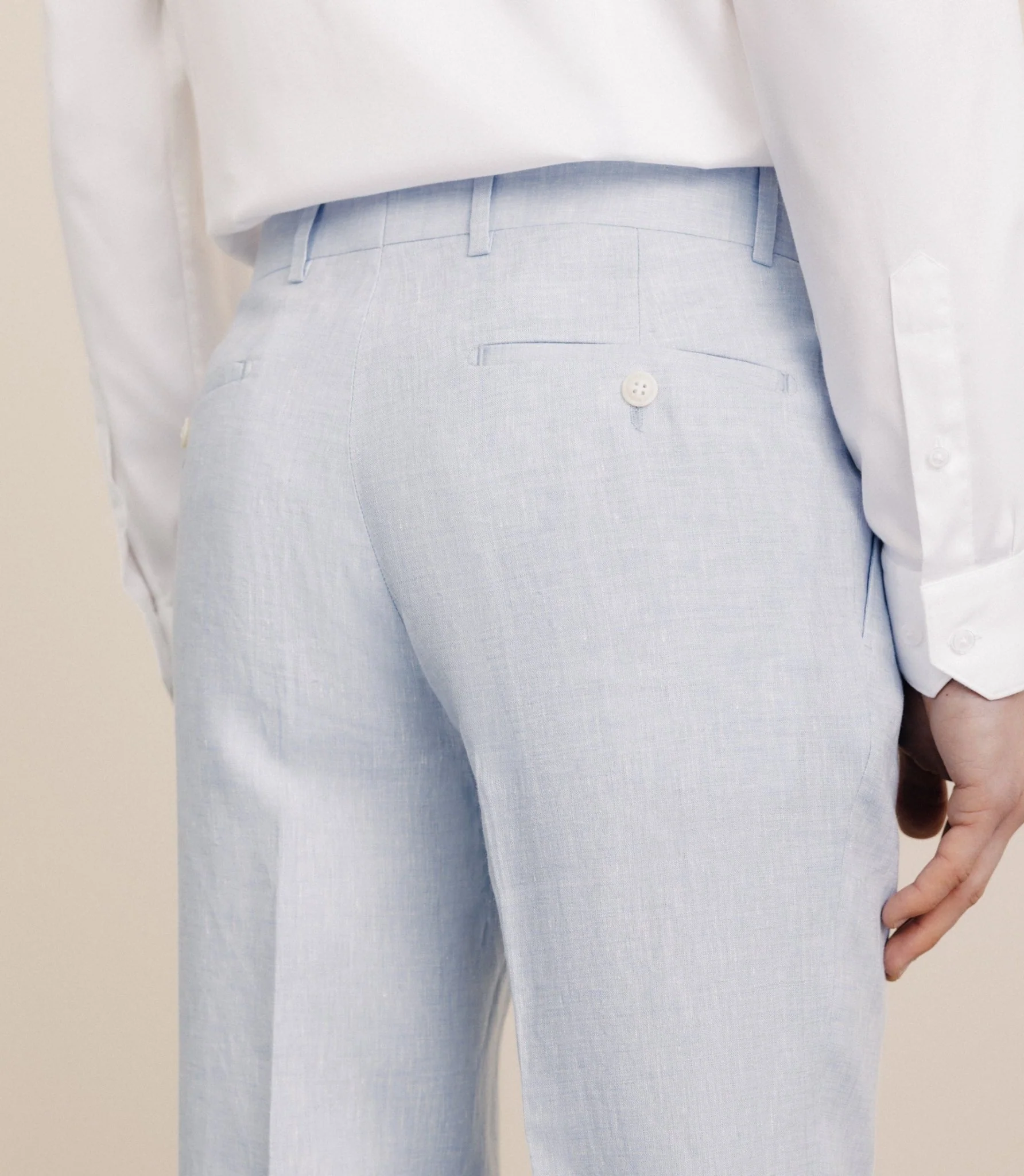 Pantalon 100% lin bleu ciel - Image 3