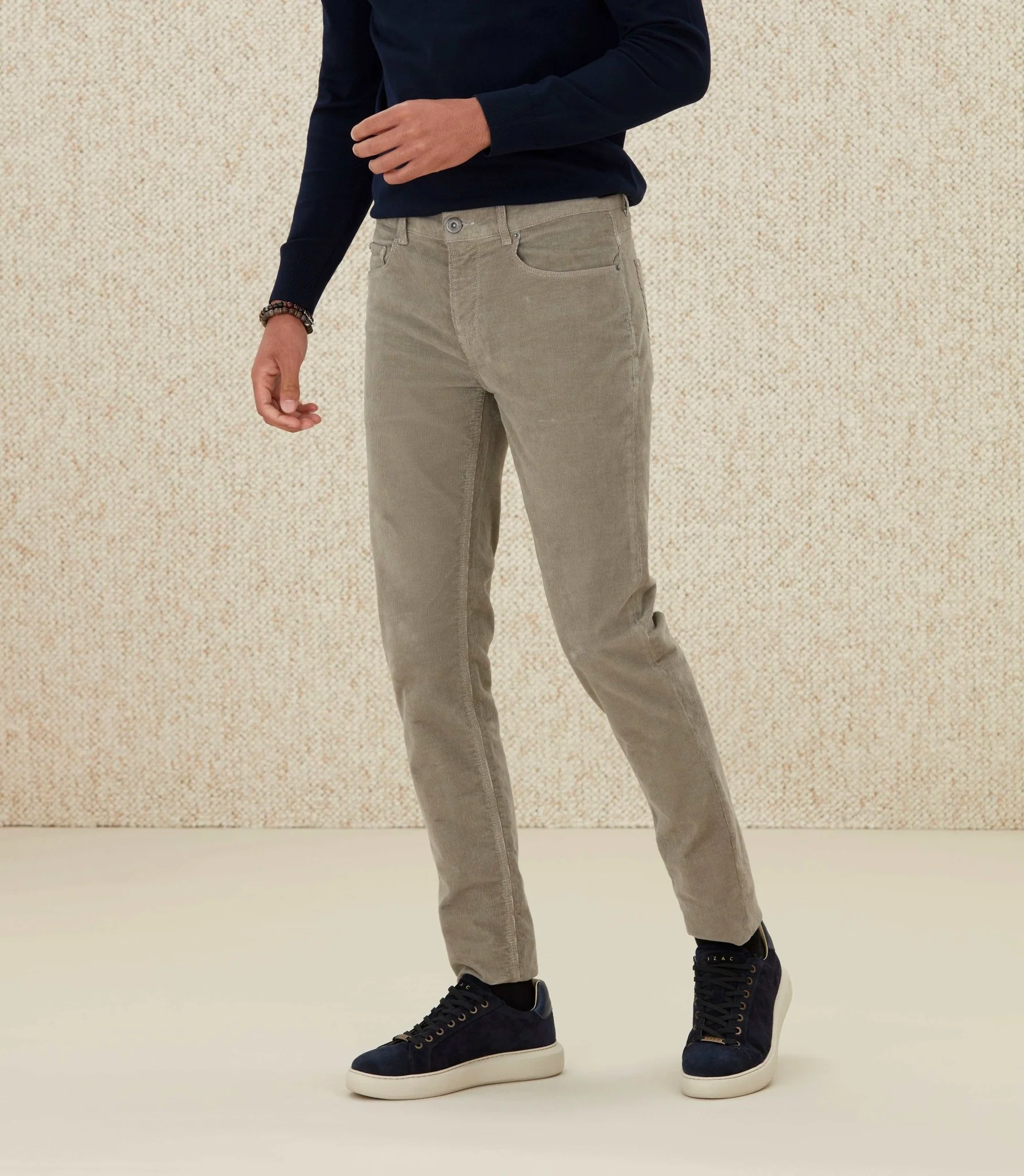 Pantalon en velours kaki clair "Casino"