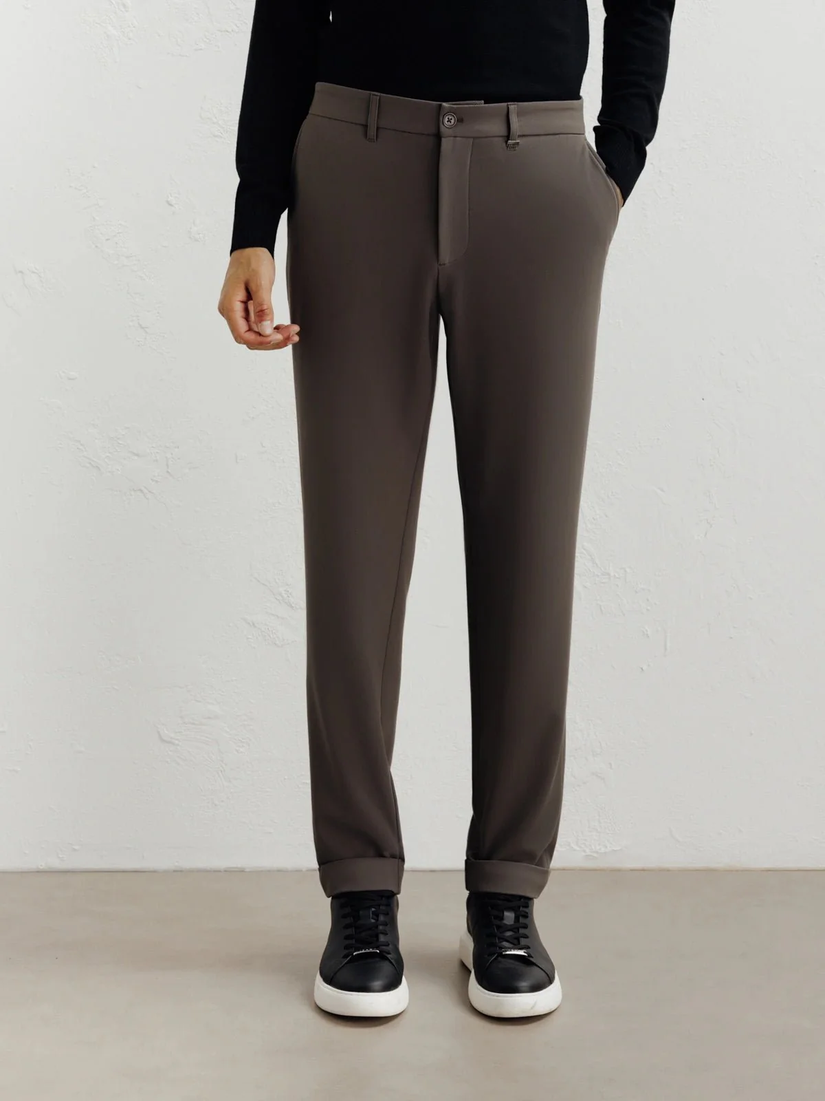 Pantalon armuré châtain