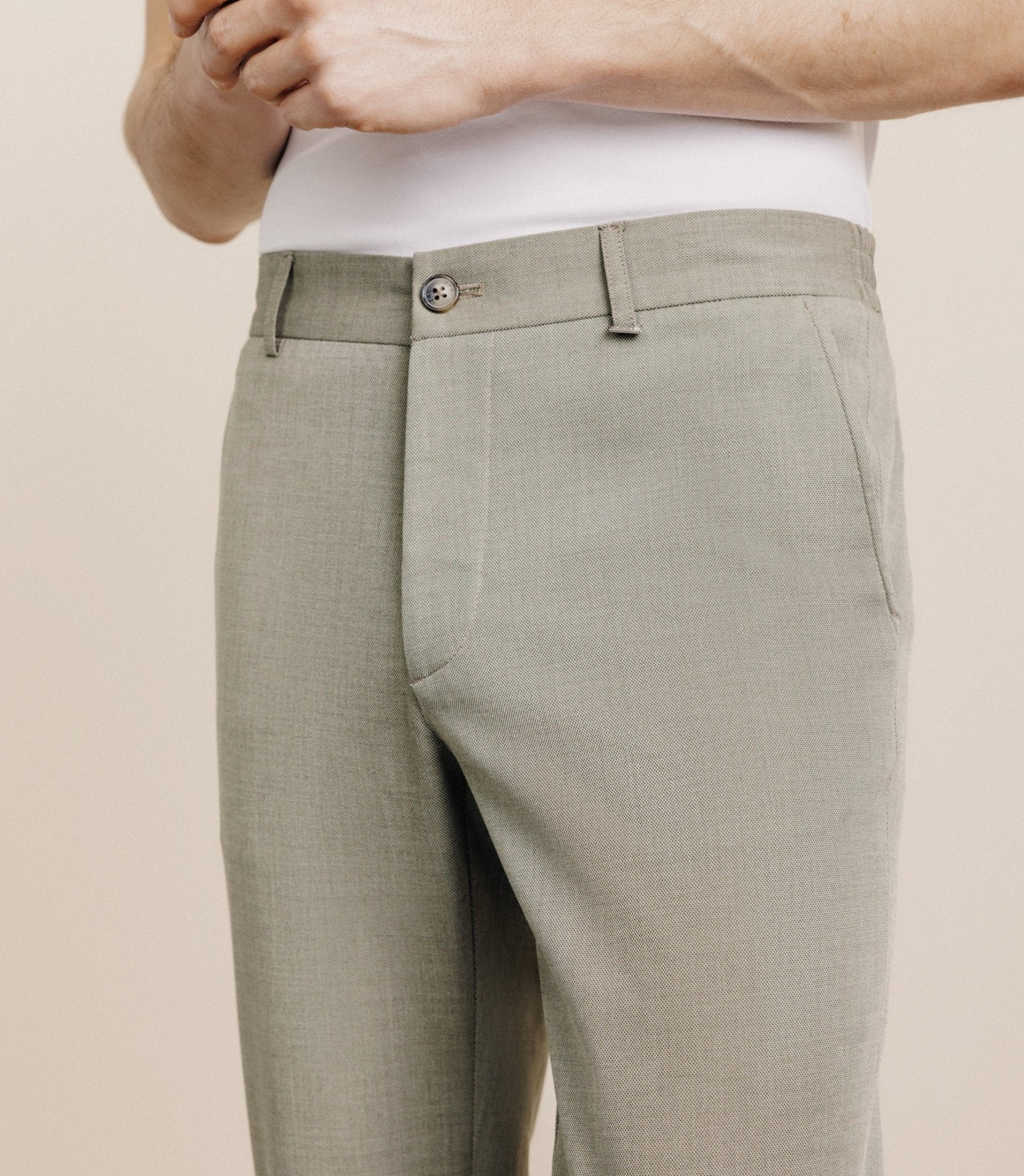 Pantalon élastiqué kaki - Image 2