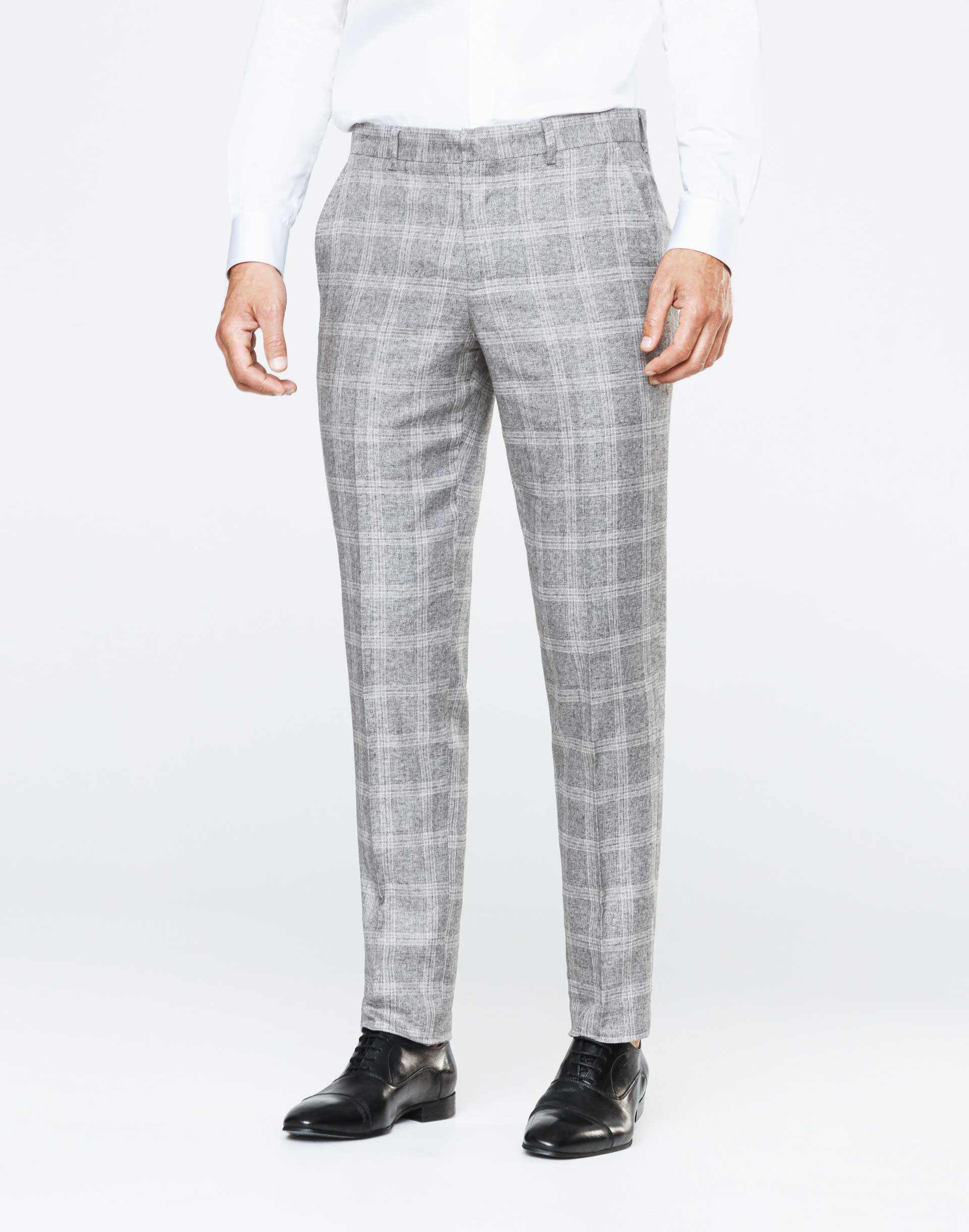 Pantalon carreaux gris