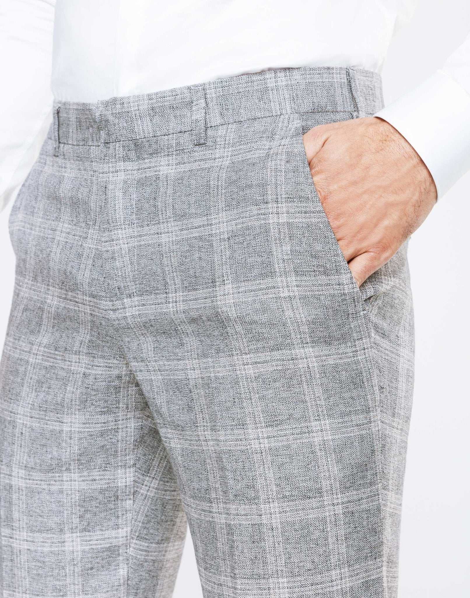 Pantalon carreaux gris - Image 3