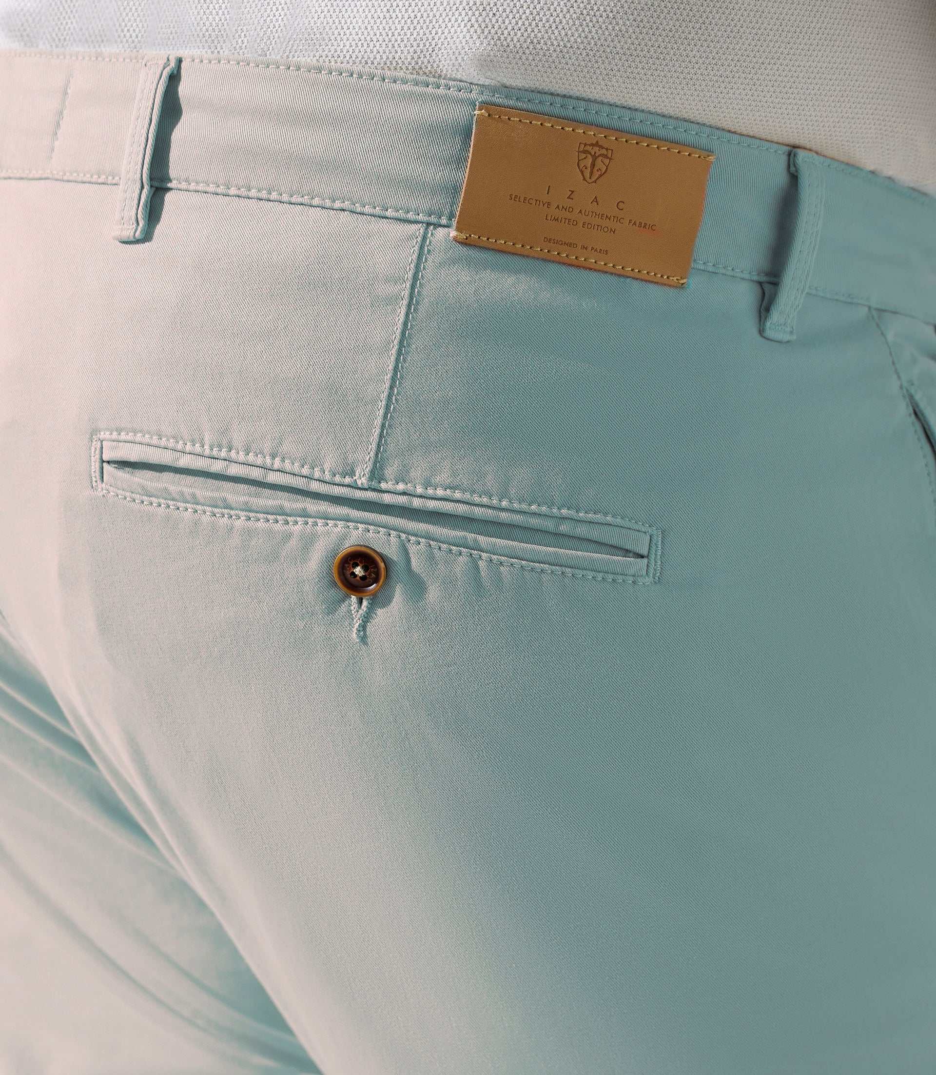 Pantalon en coton stretch bleu ciel PACHELORBT - Image 3