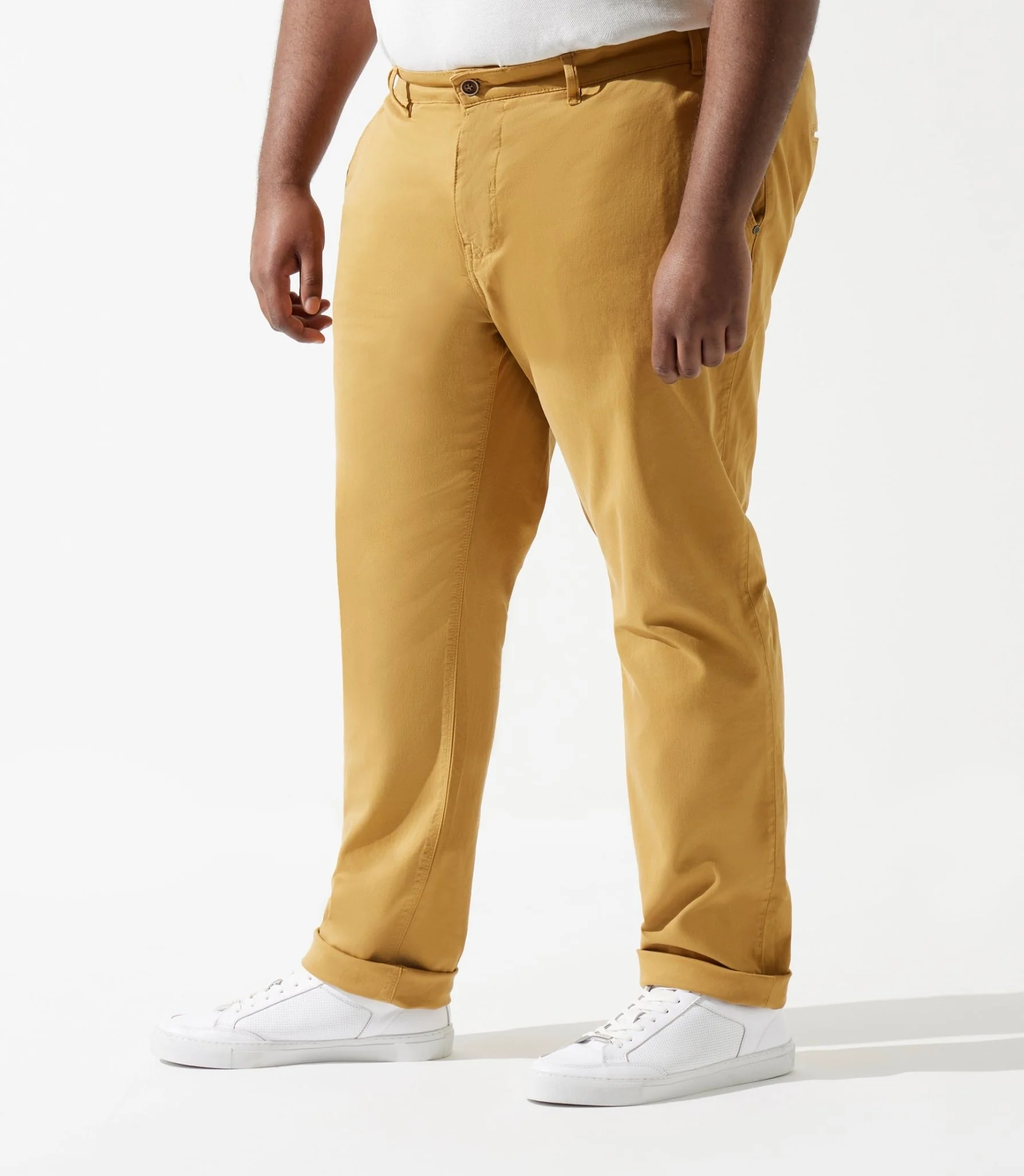 Pantalon en coton stretch camel PACHELORBT