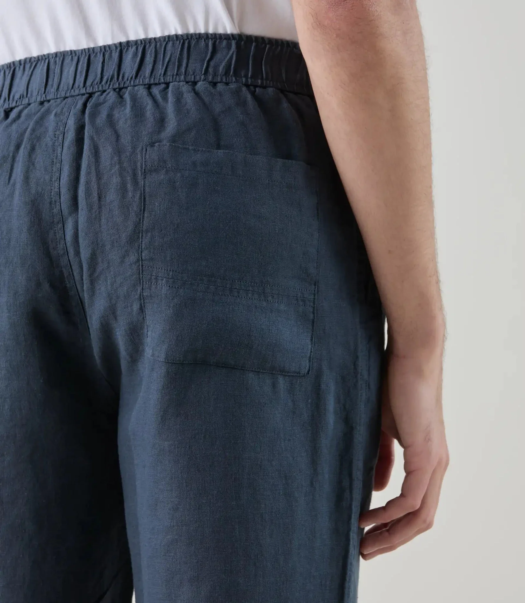 Pantalon casual 100% lin marine - Image 3
