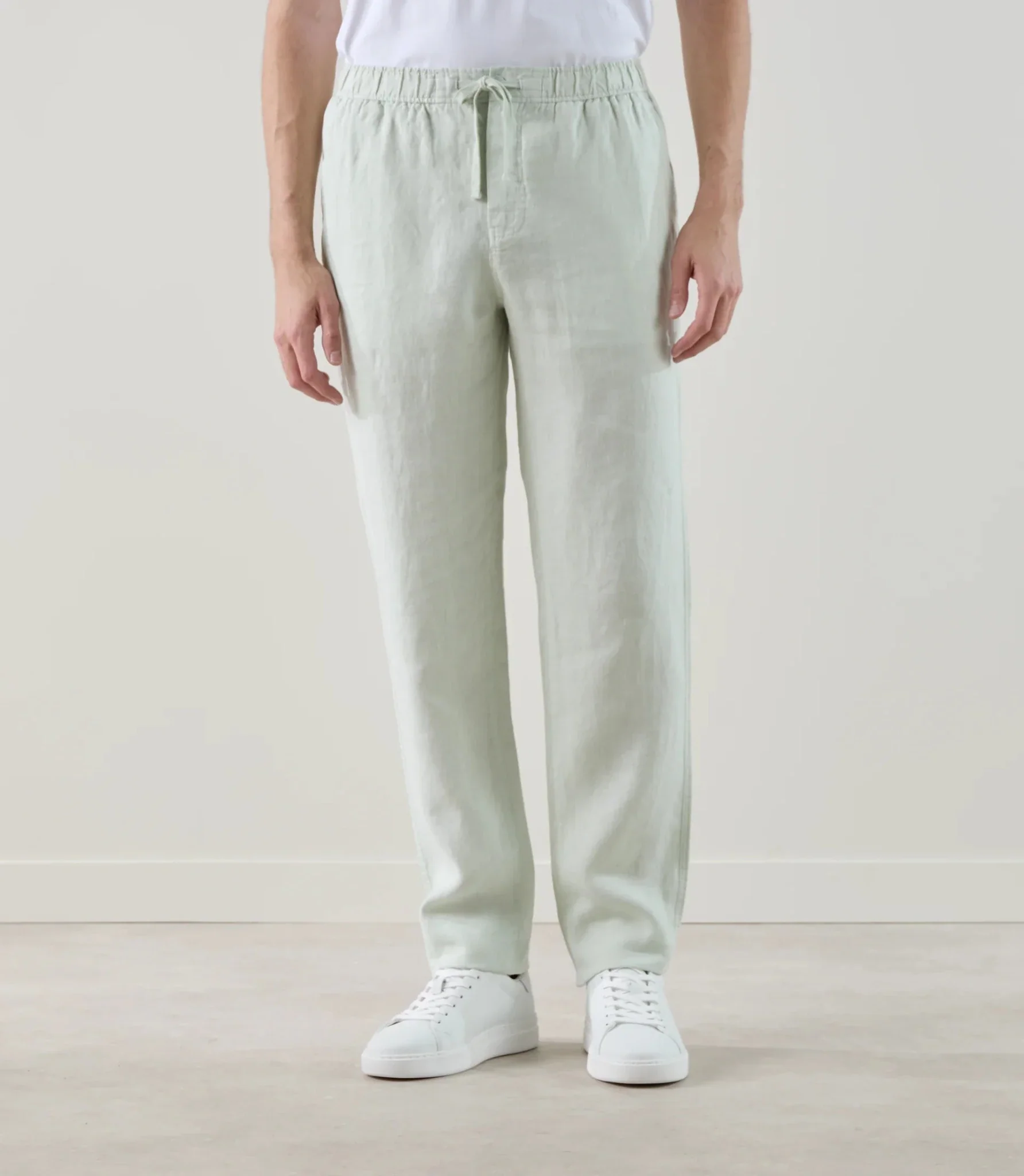 Pantalon casual 100% lin vert clair