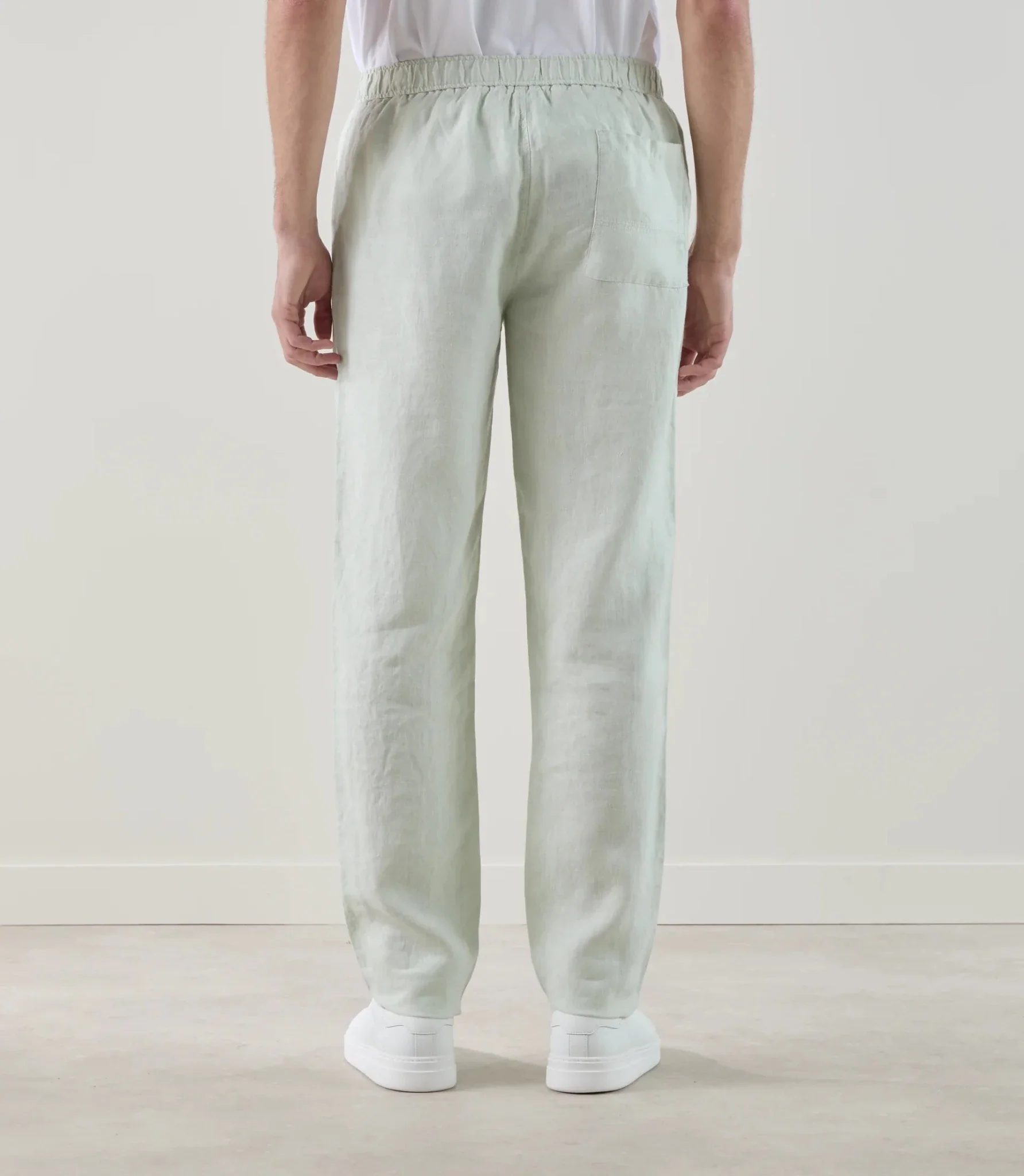 Pantalon casual 100% lin vert clair - Image 4