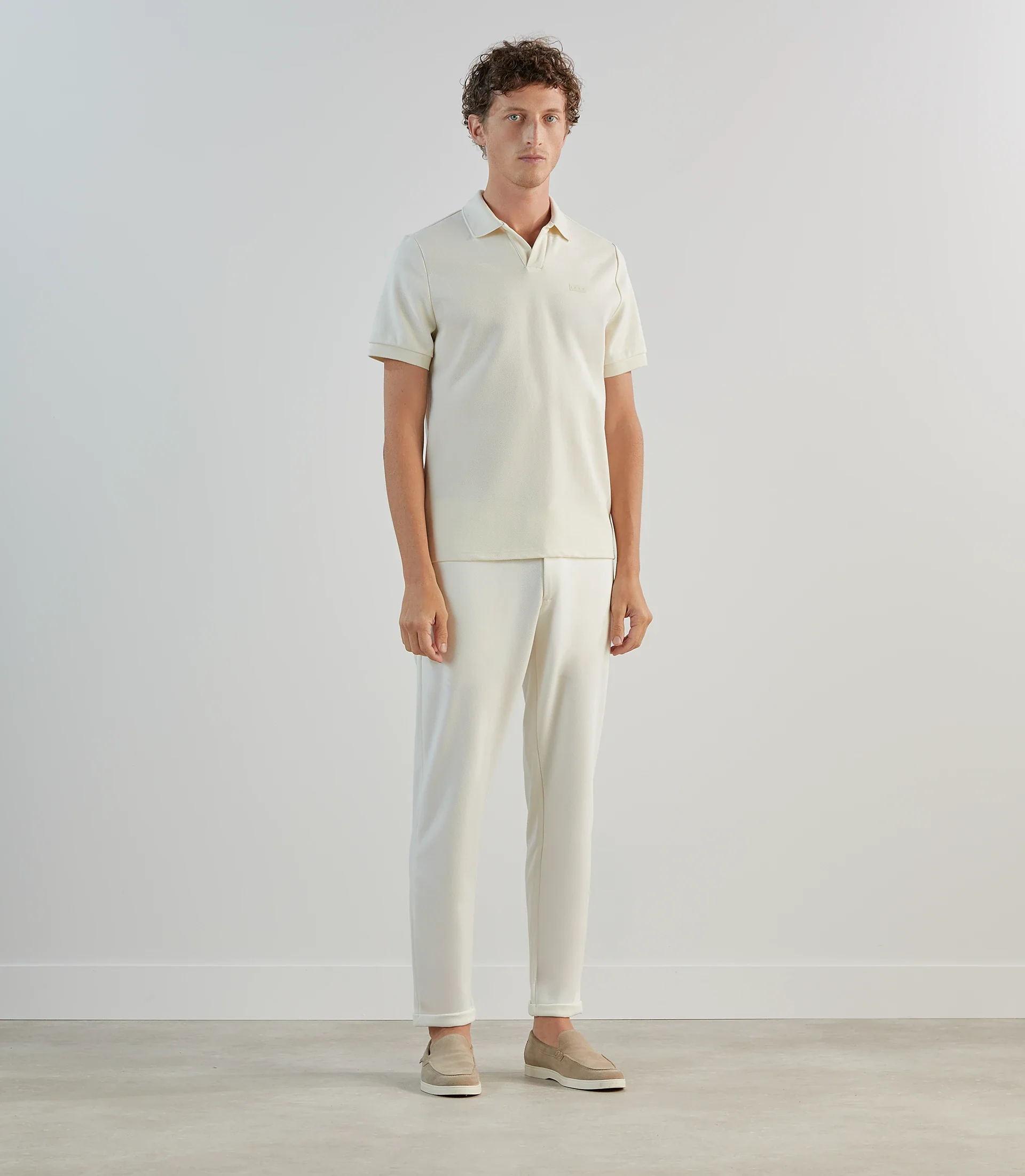 Pantalon casual en maille écru