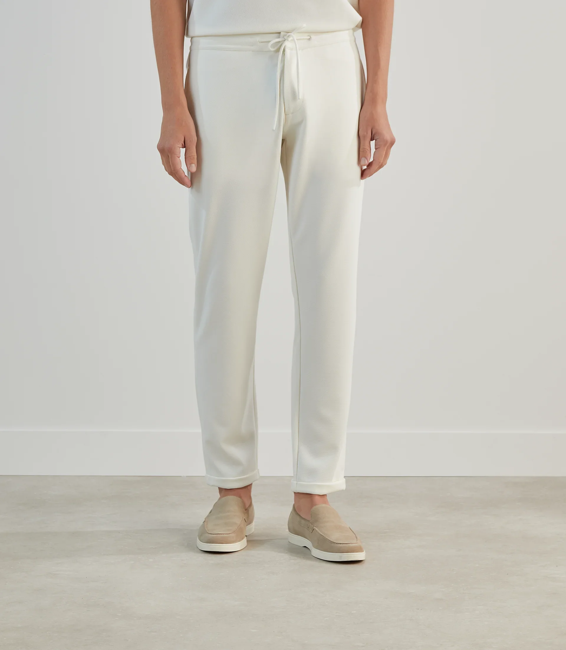 Pantalon casual en maille écru - Image 2