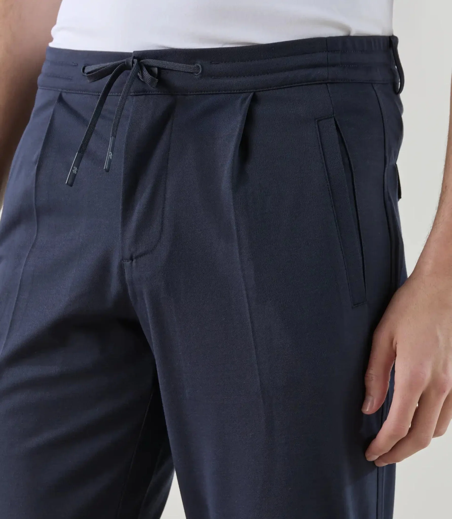 Pantalon casual en maille marine - Image 2