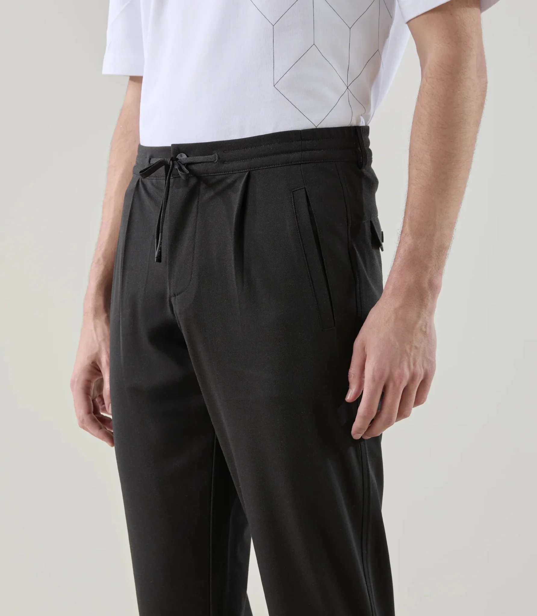 Pantalon casual en maille noir - Image 2