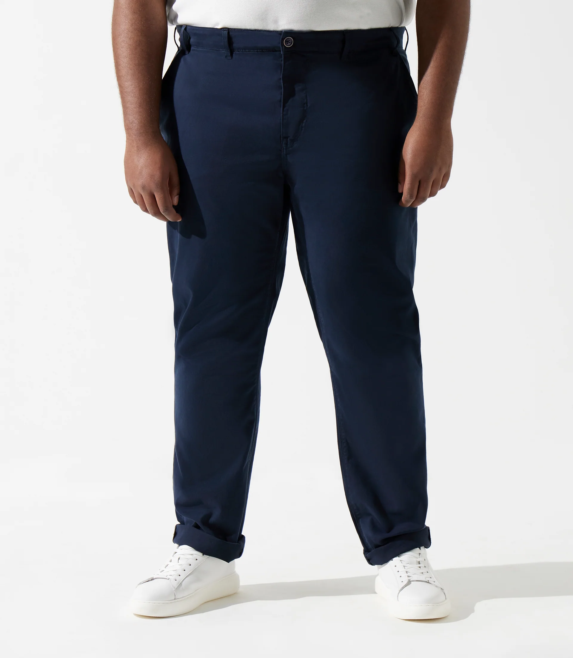Pantalon en coton stretch marine PACHELORBT