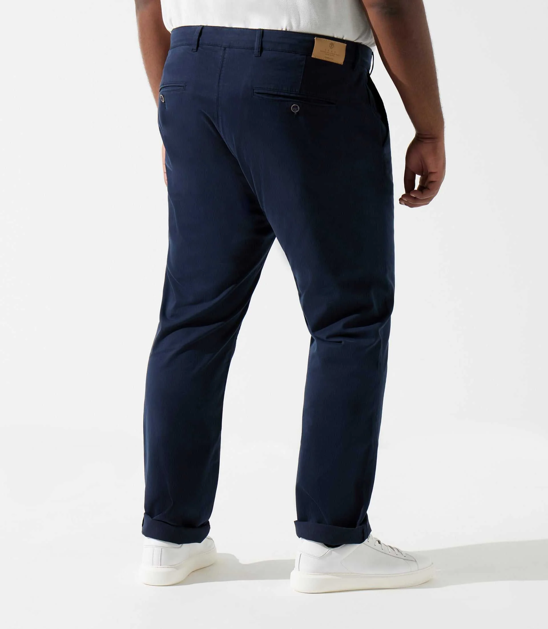Pantalon en coton stretch marine PACHELORBT - Image 2