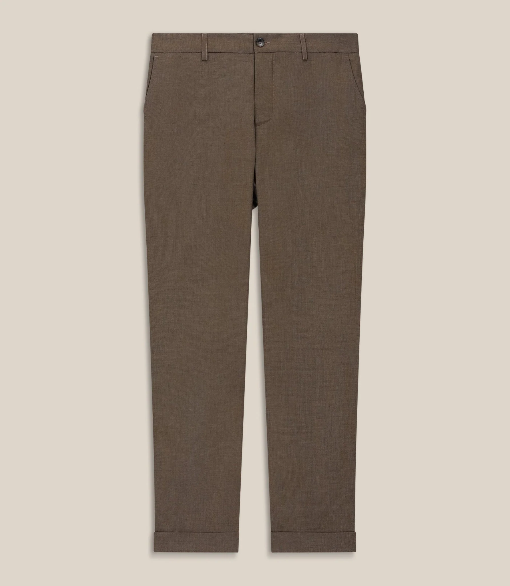Pantalon chino taille elastique camel