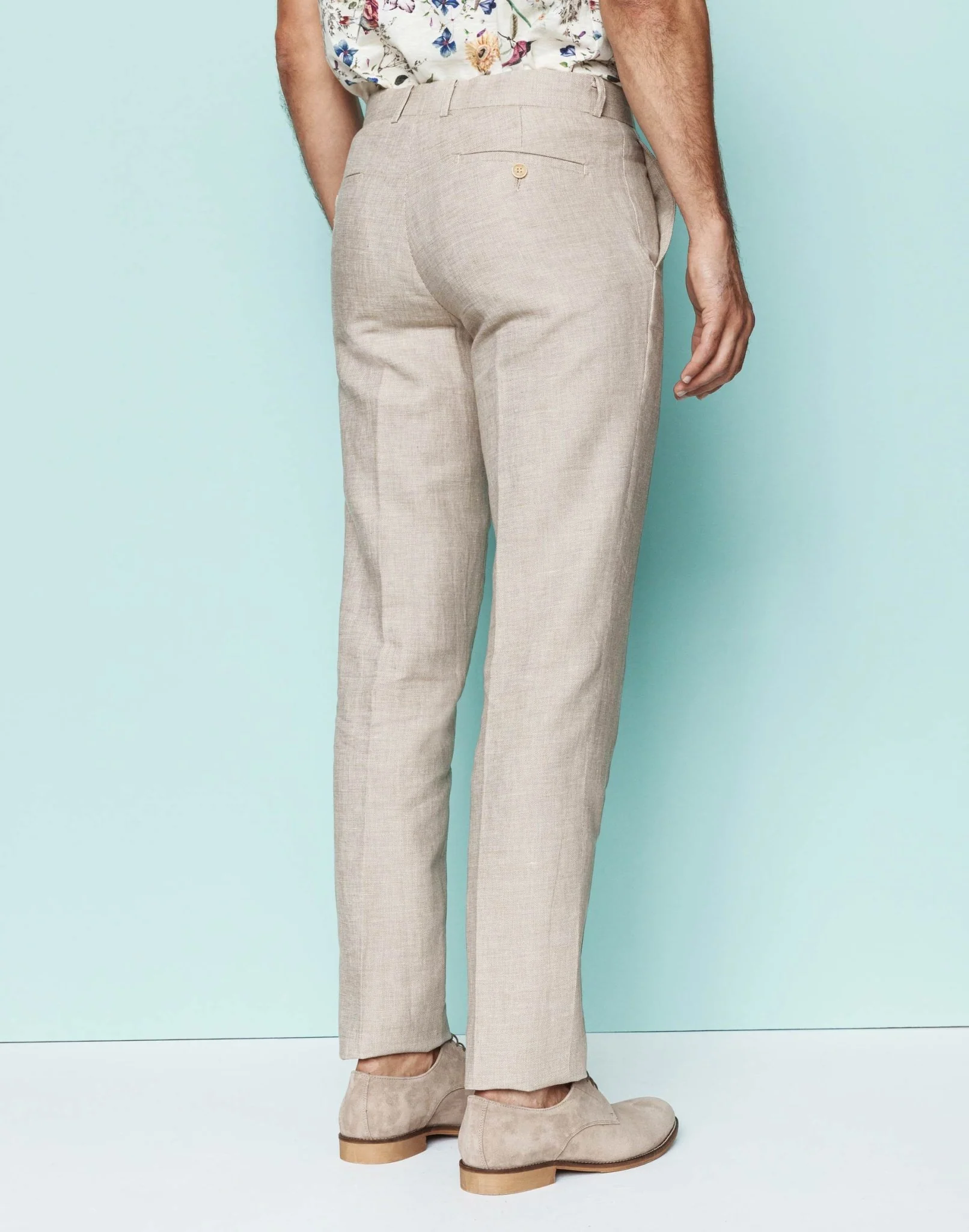 Pantalon coton et lin beige "Liverpool" - Image 2