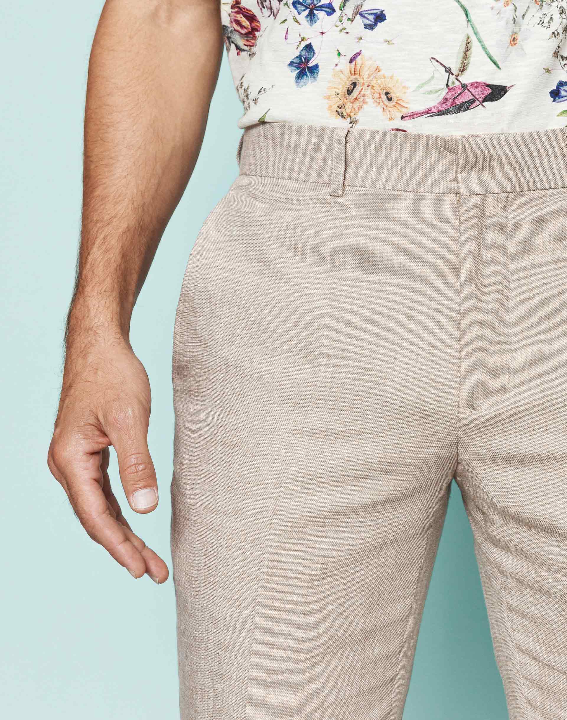 Pantalon coton et lin beige "Liverpool" - Image 3