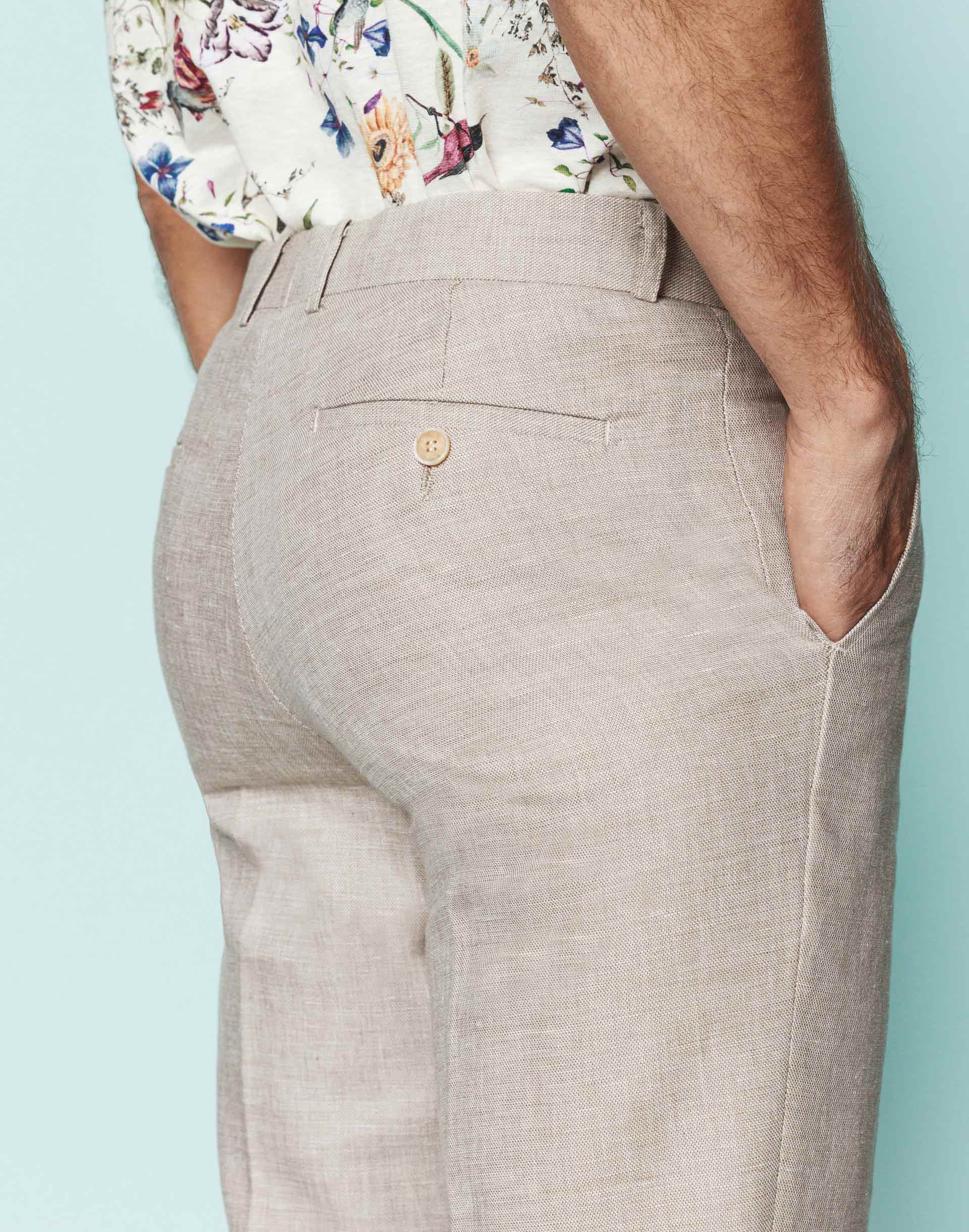Pantalon coton et lin beige "Liverpool" - Image 4
