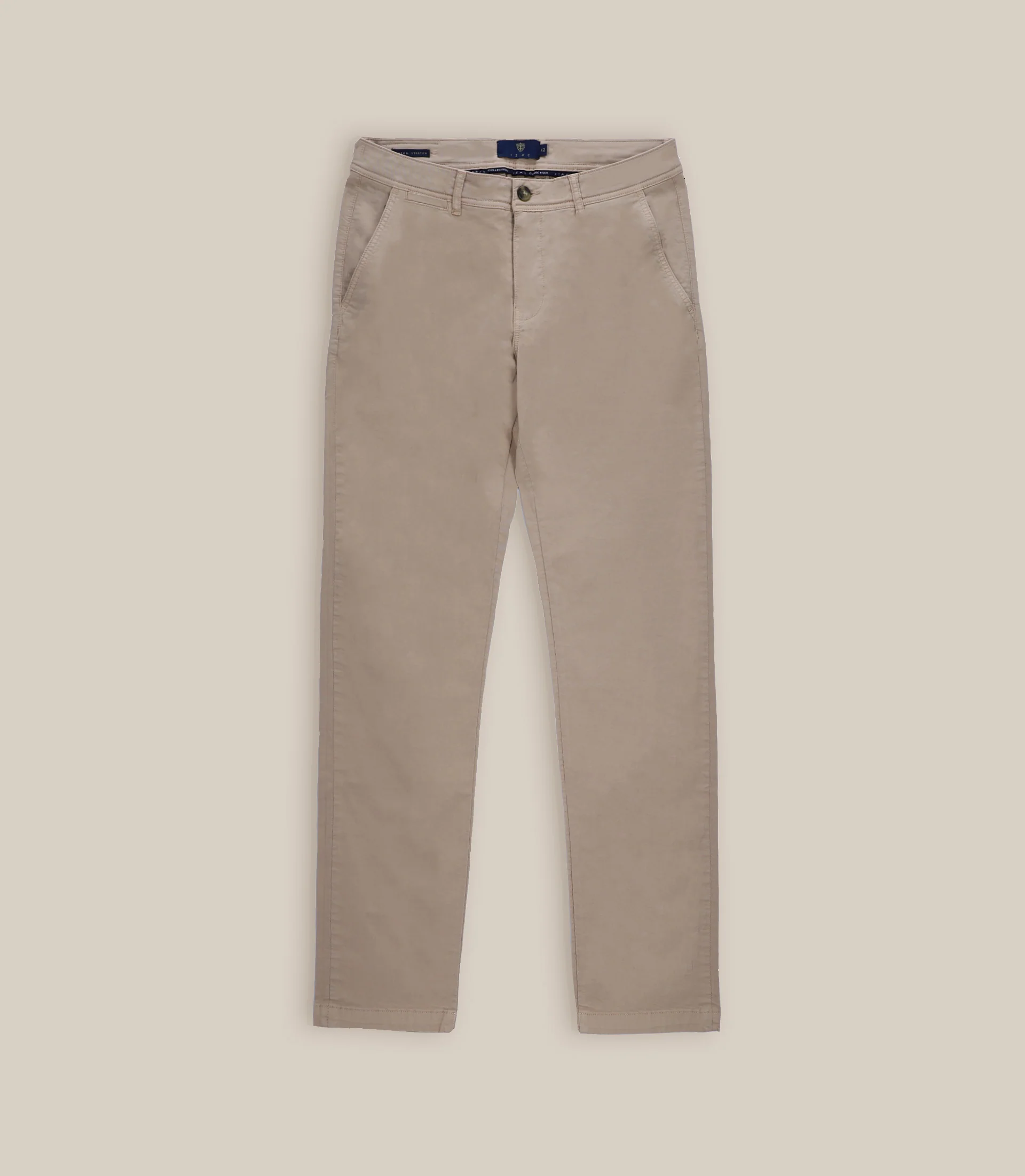 Pantalon coton stretch beige
