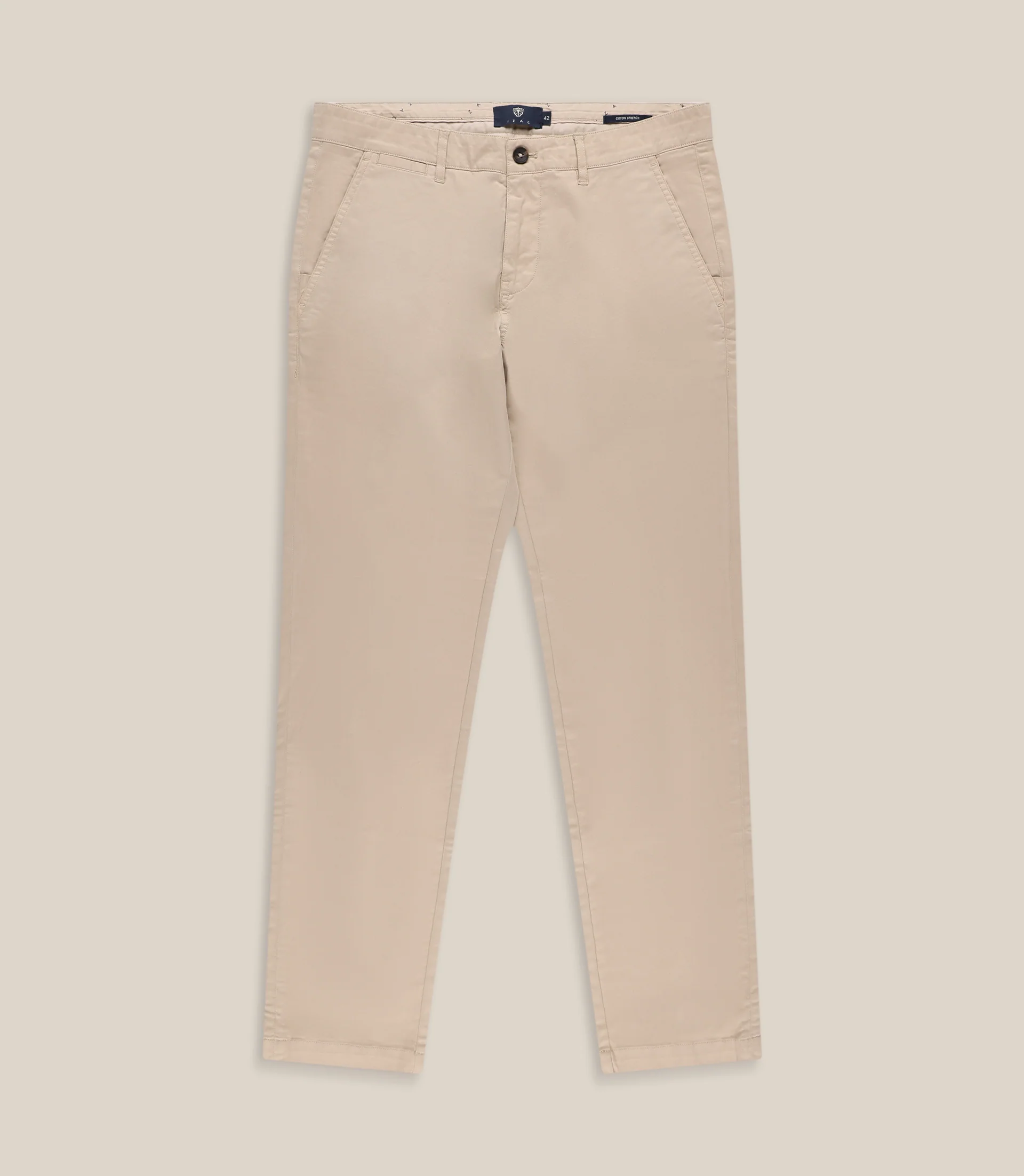 Pantalon coton stretch beige