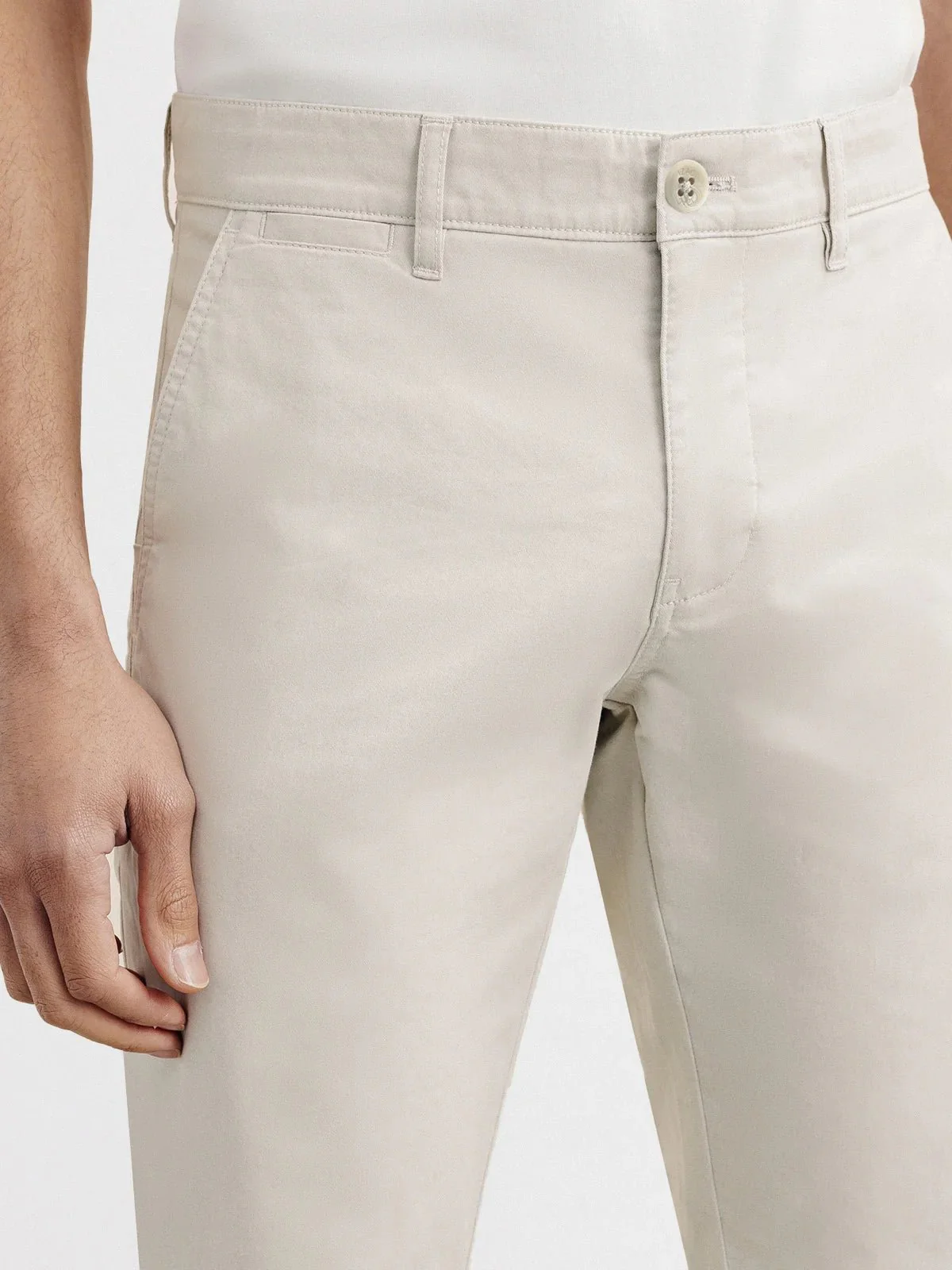Pantalon coton stretch beige - Image 2