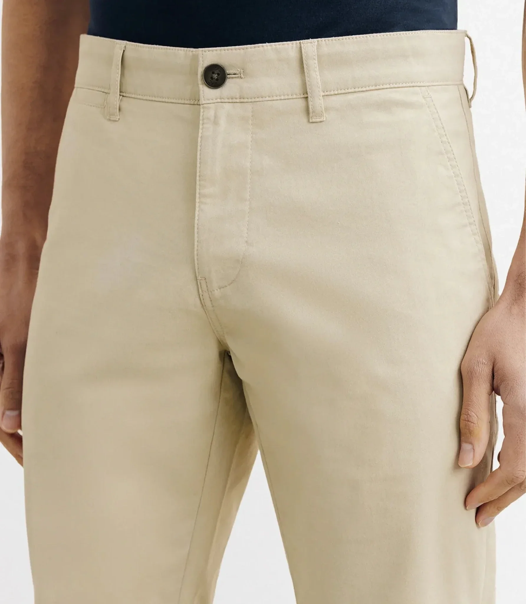 Pantalon coton stretch beige - Image 2