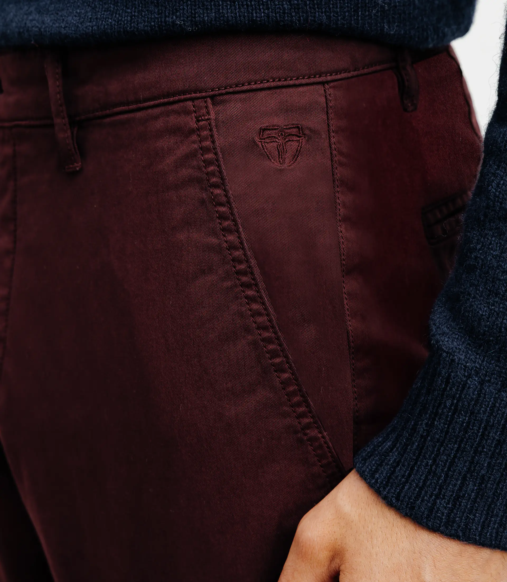 Pantalon coton stretch bordeaux - Image 2