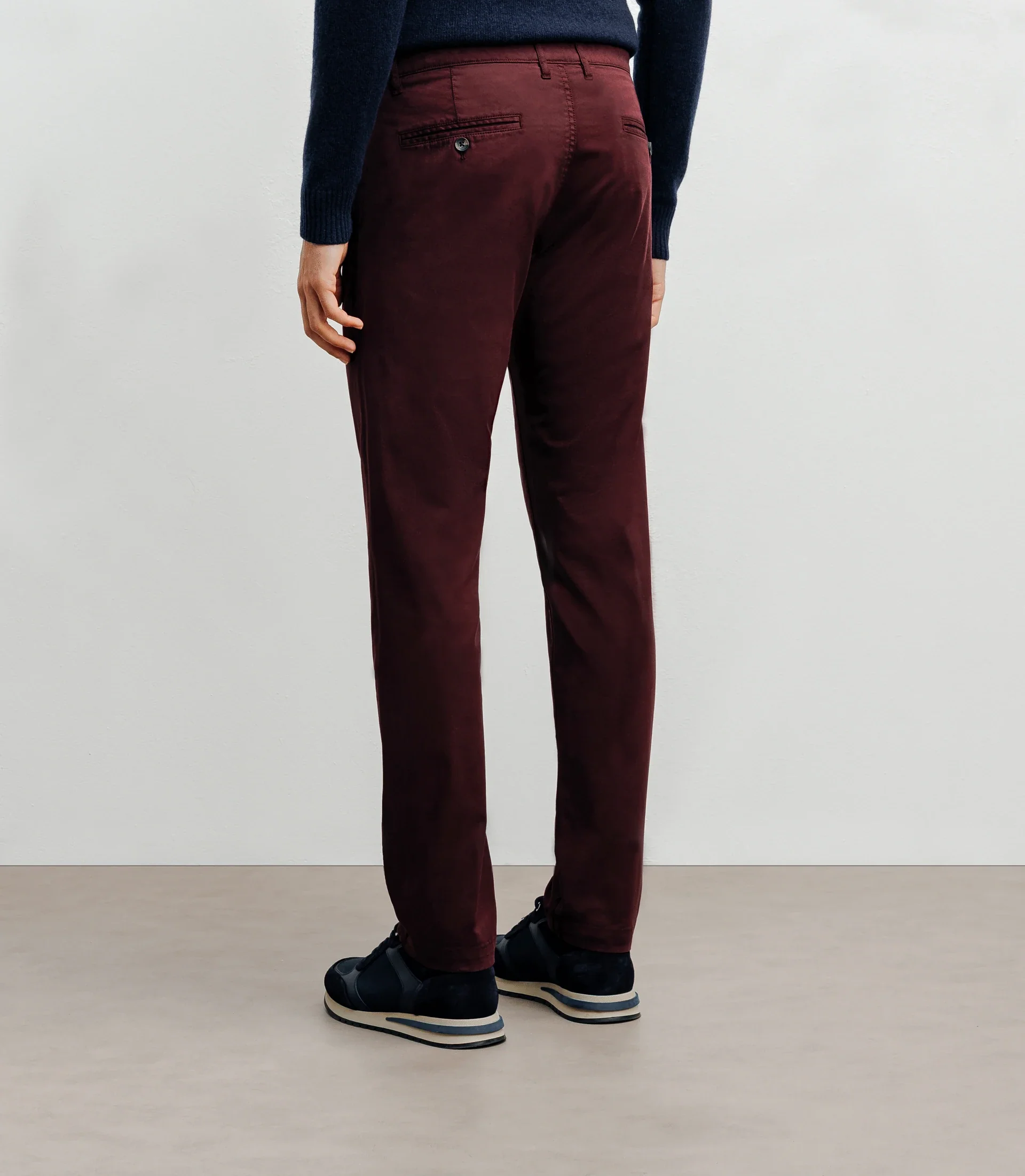 Pantalon coton stretch bordeaux - Image 4