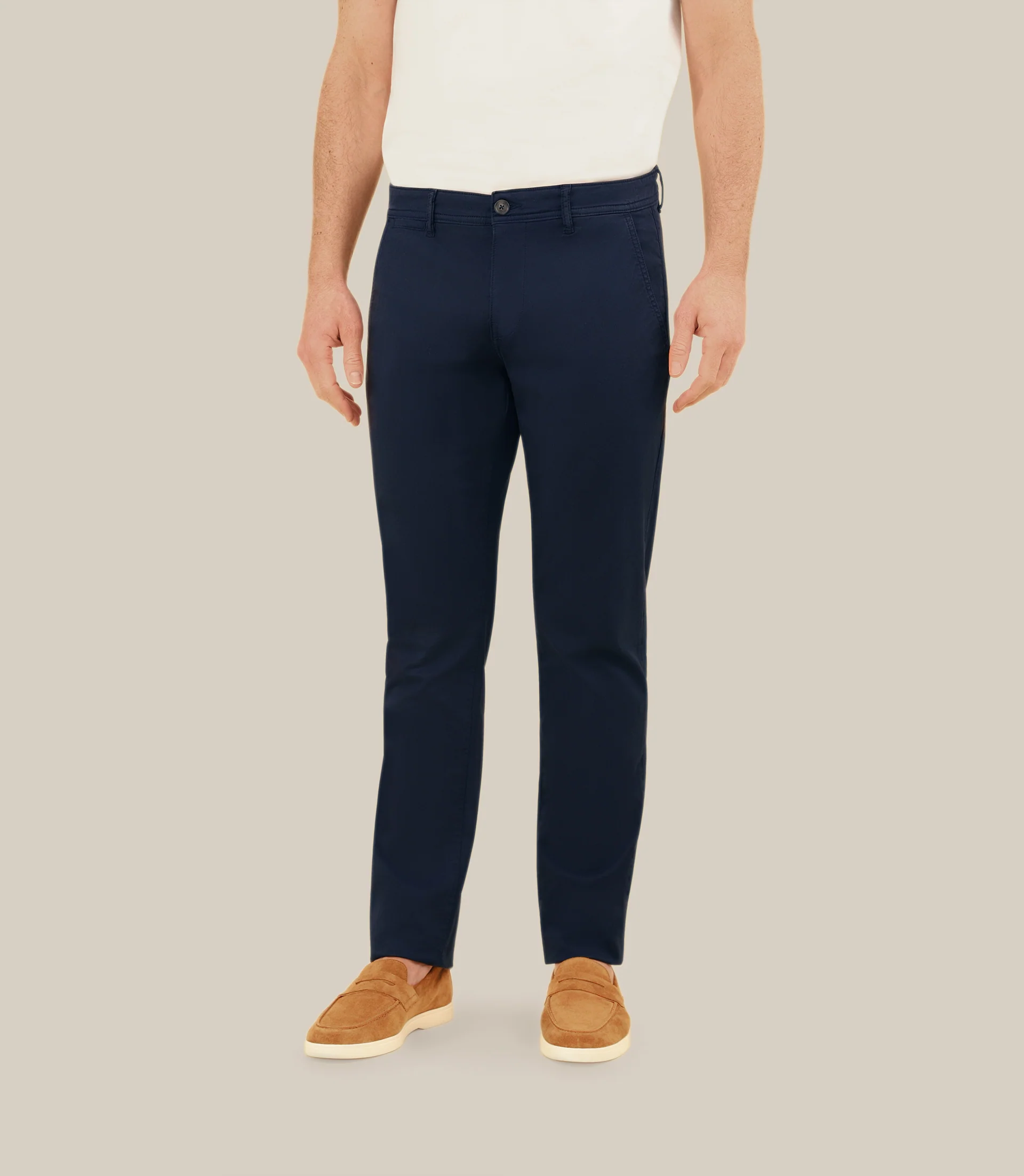 Pantalon coton stretch marine