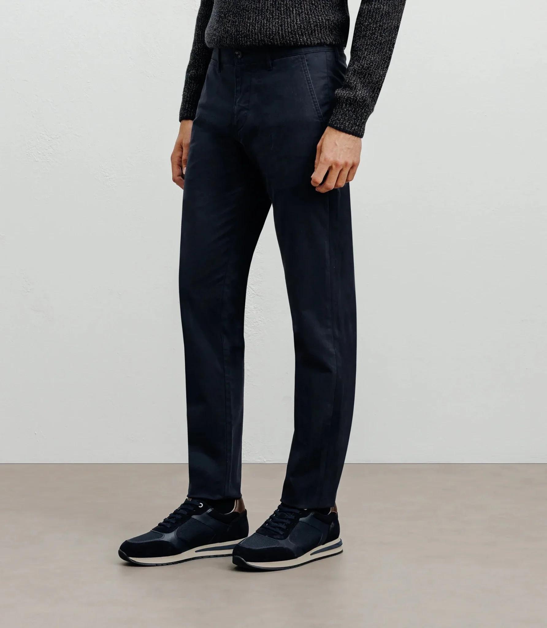 Pantalon coton stretch marine