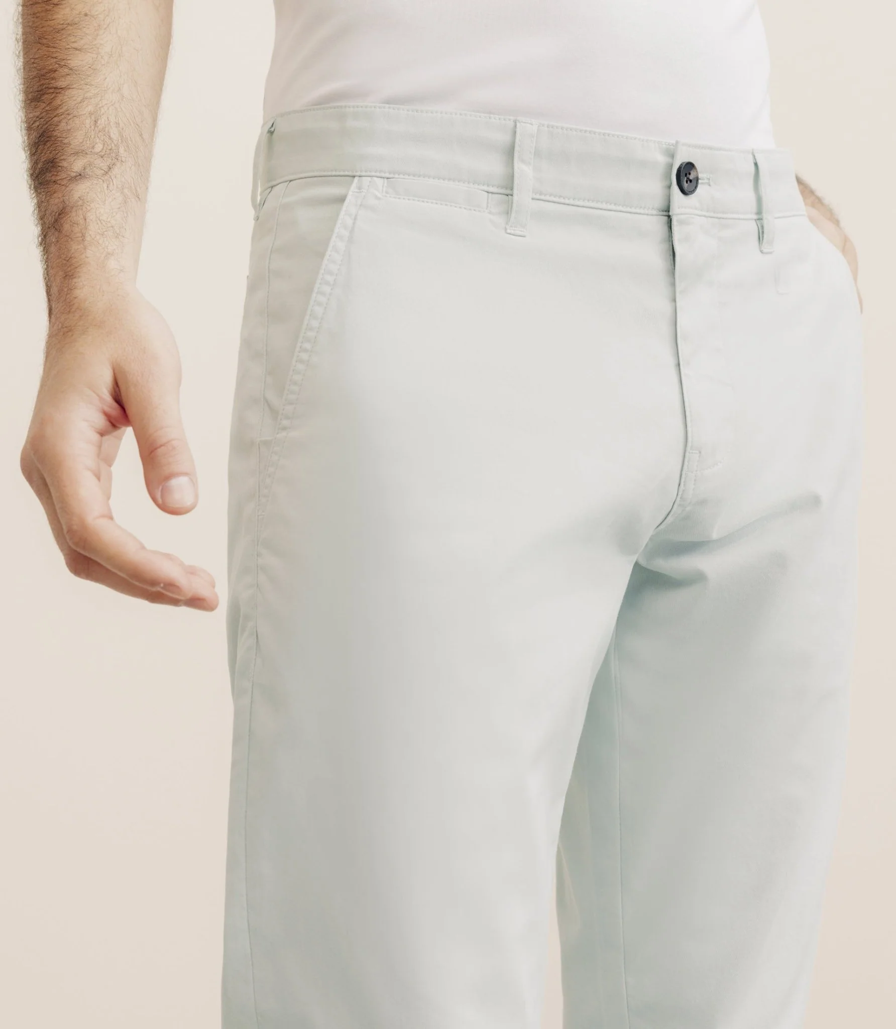 Pantalon en coton stretch vert - Image 2