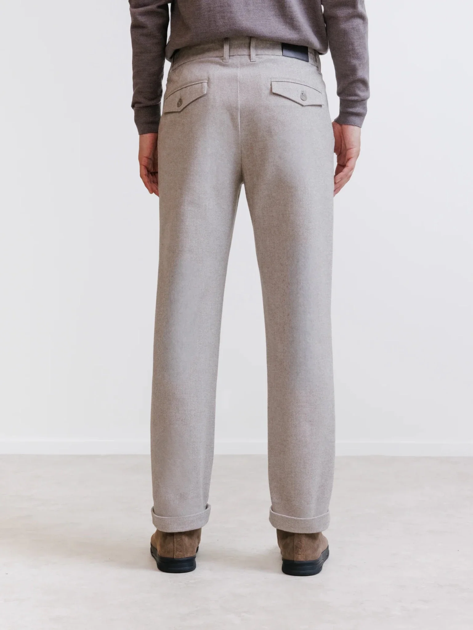 Pantalon flanelle beige clair - Image 4