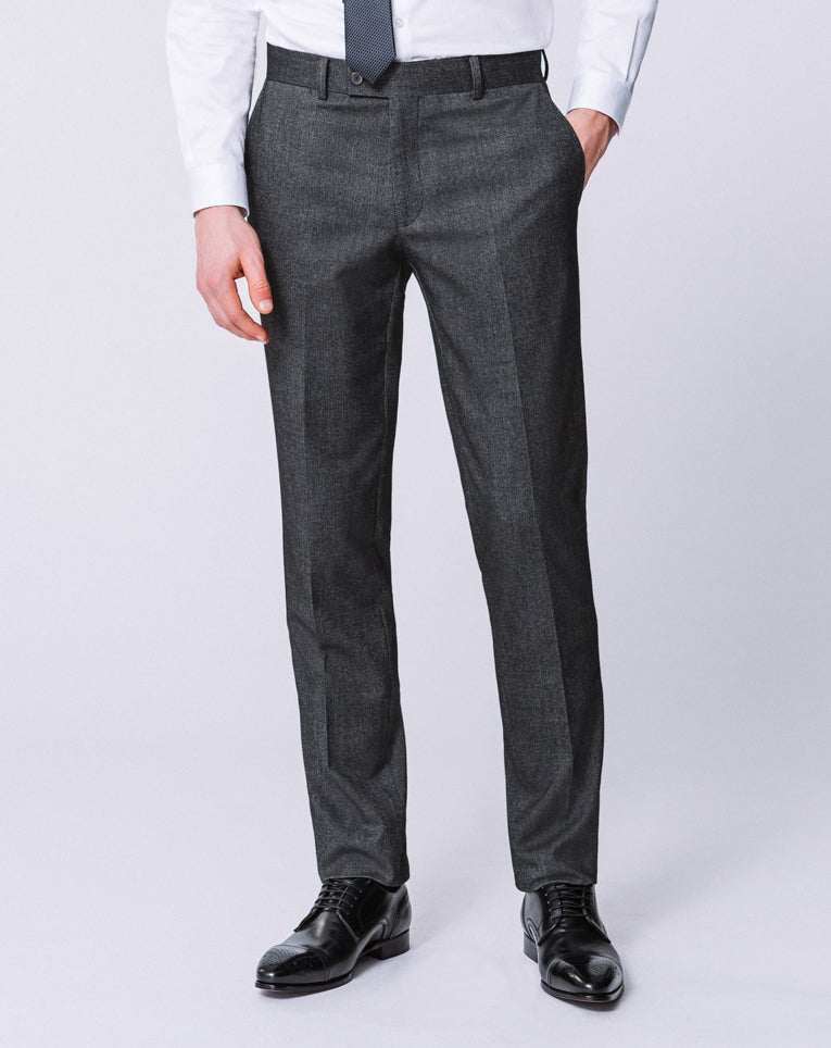 PANTALON MOTIF CHEVRON GRIS - Image 2