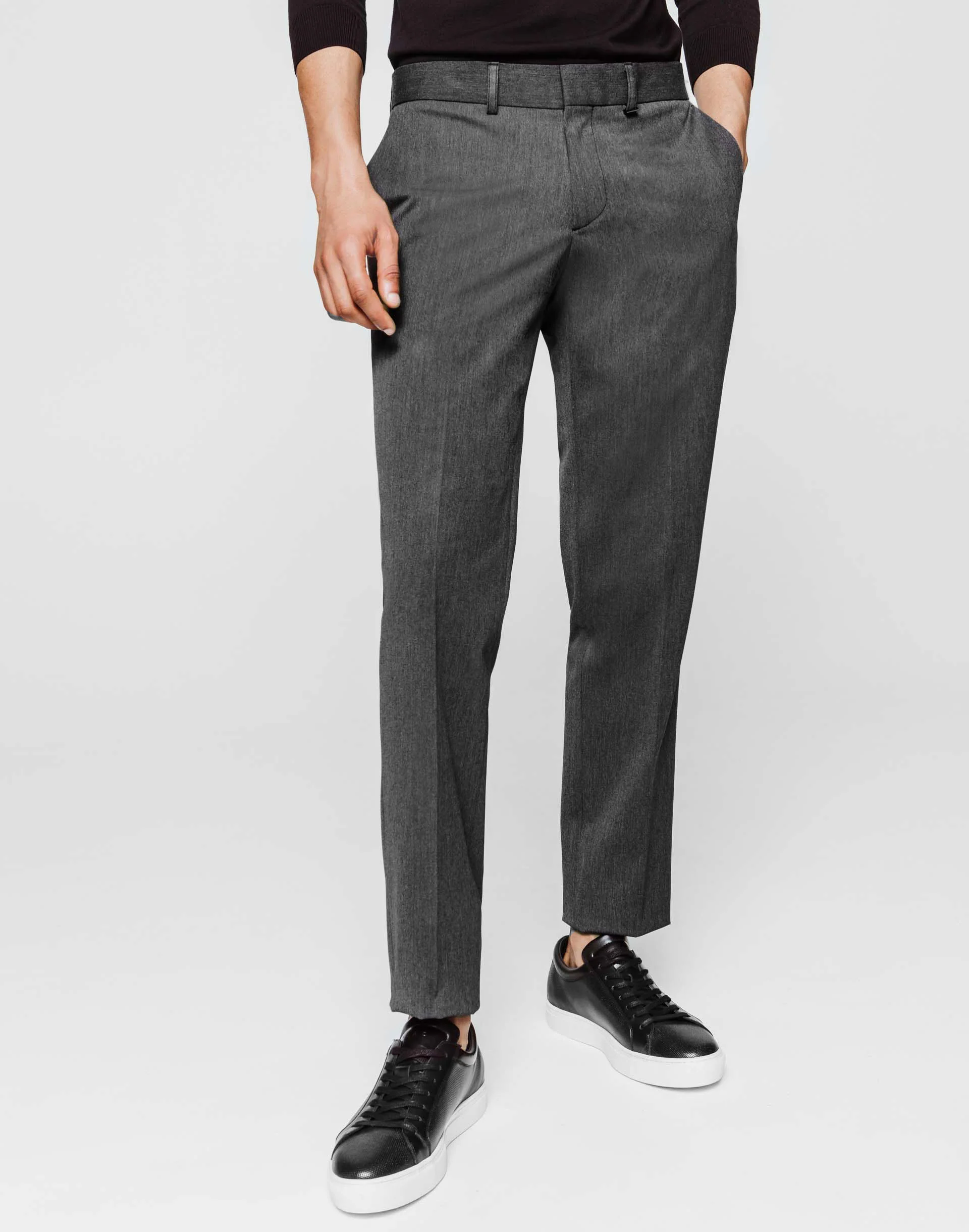 Pantalon slack gris moyen