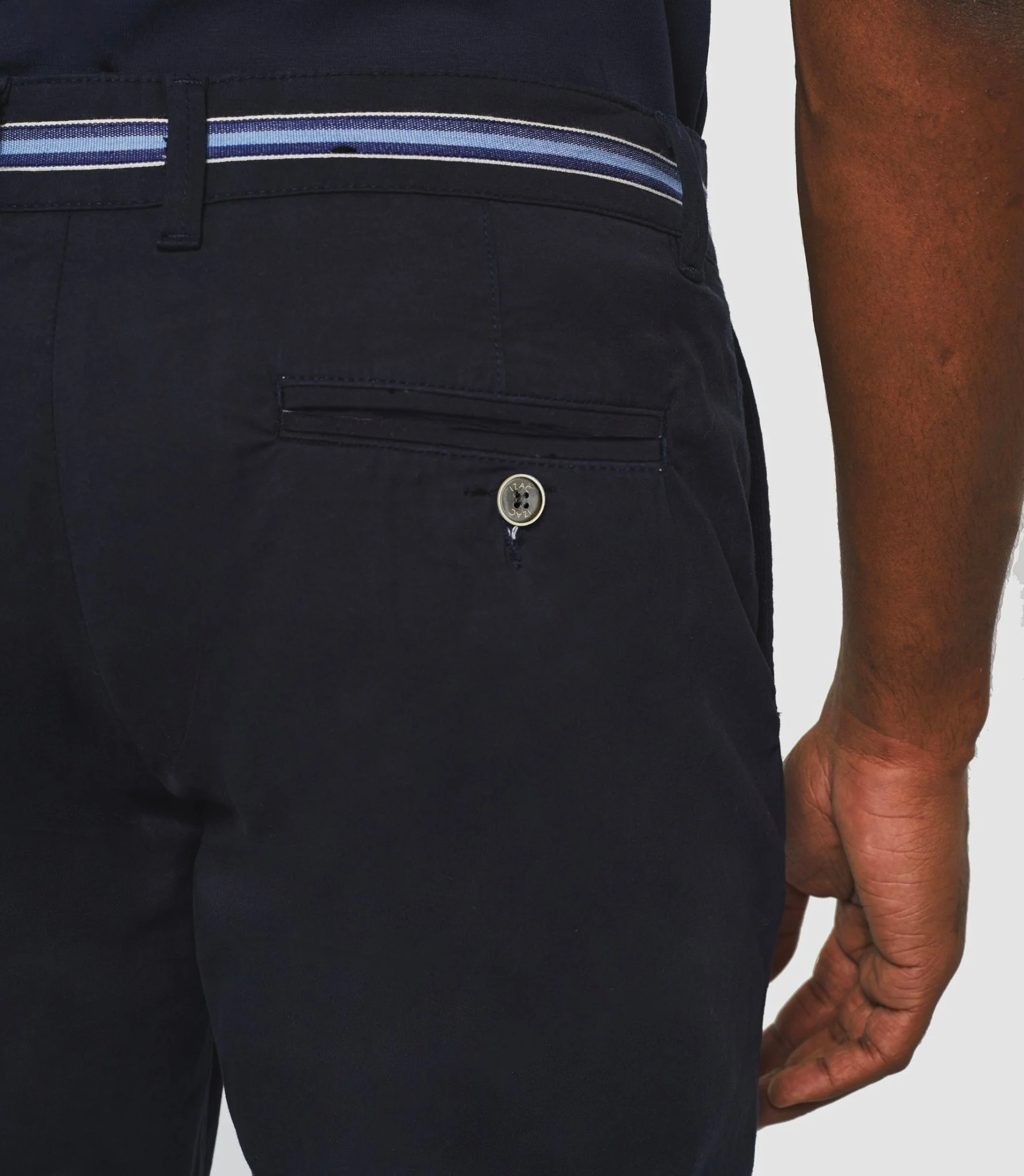 Pantalon slim tape fantaisie marine PACOOUT - Image 2