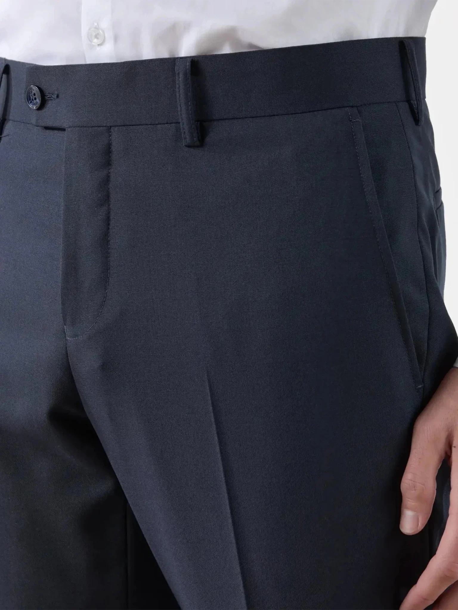 Pantalon ville 100% laine bleu marine - Image 2