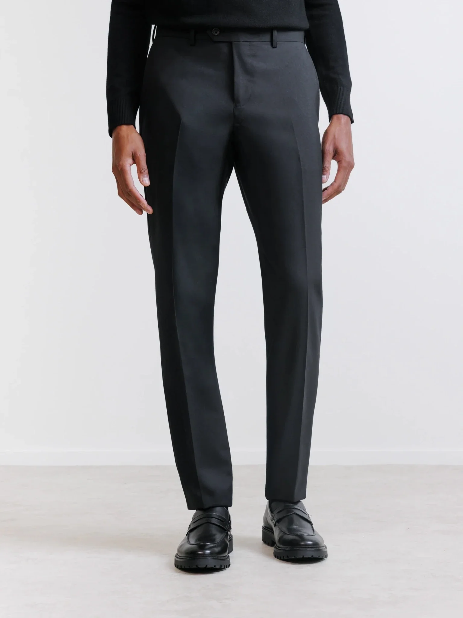 Pantalon ville 100% laine noir