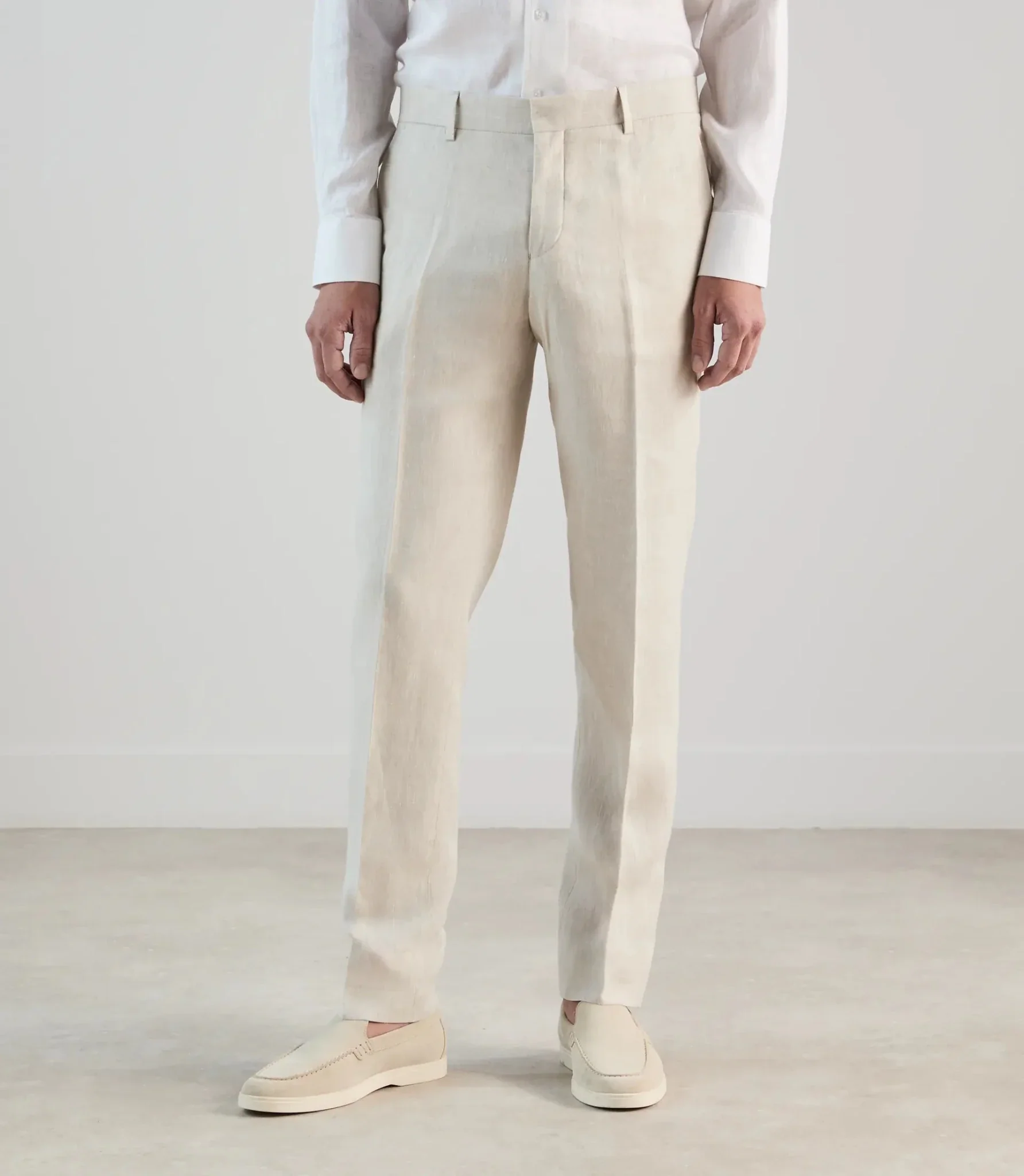 Pantalon ville 100% lin beige