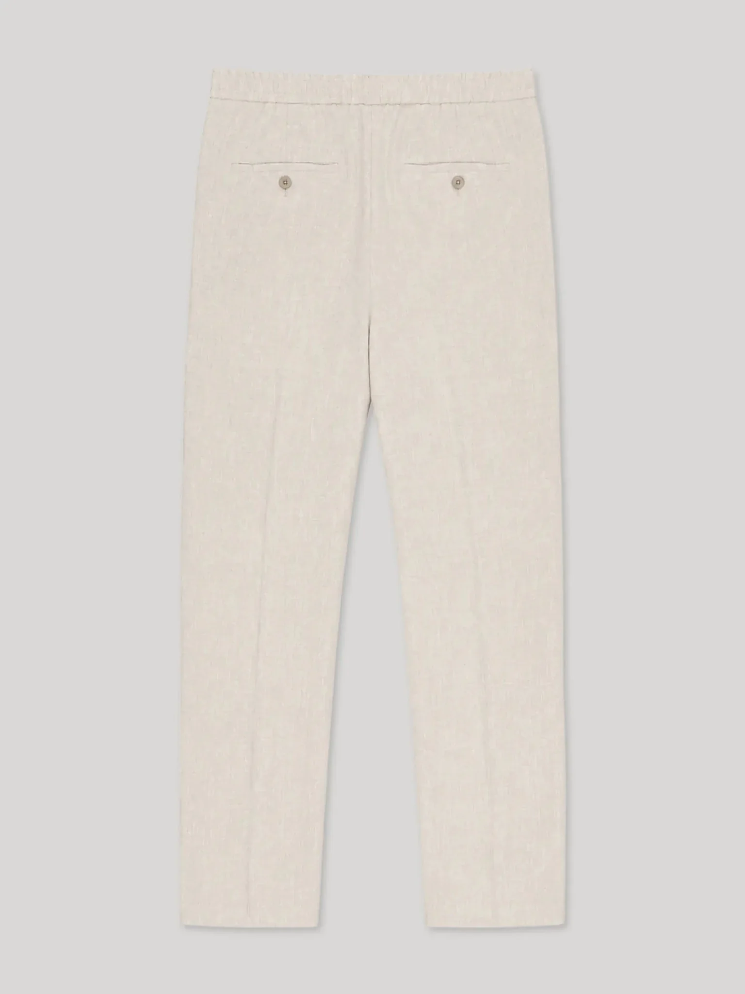 Pantalon ville 100% lin beige - Image 2