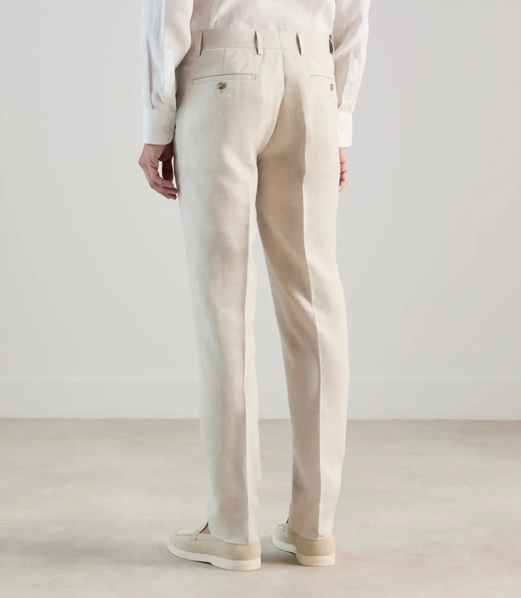 Pantalon ville 100% lin beige - Image 4