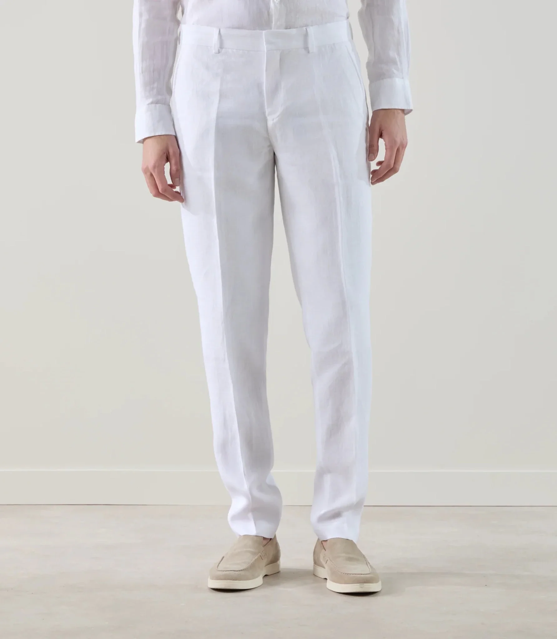 Pantalon ville 100% lin blanc