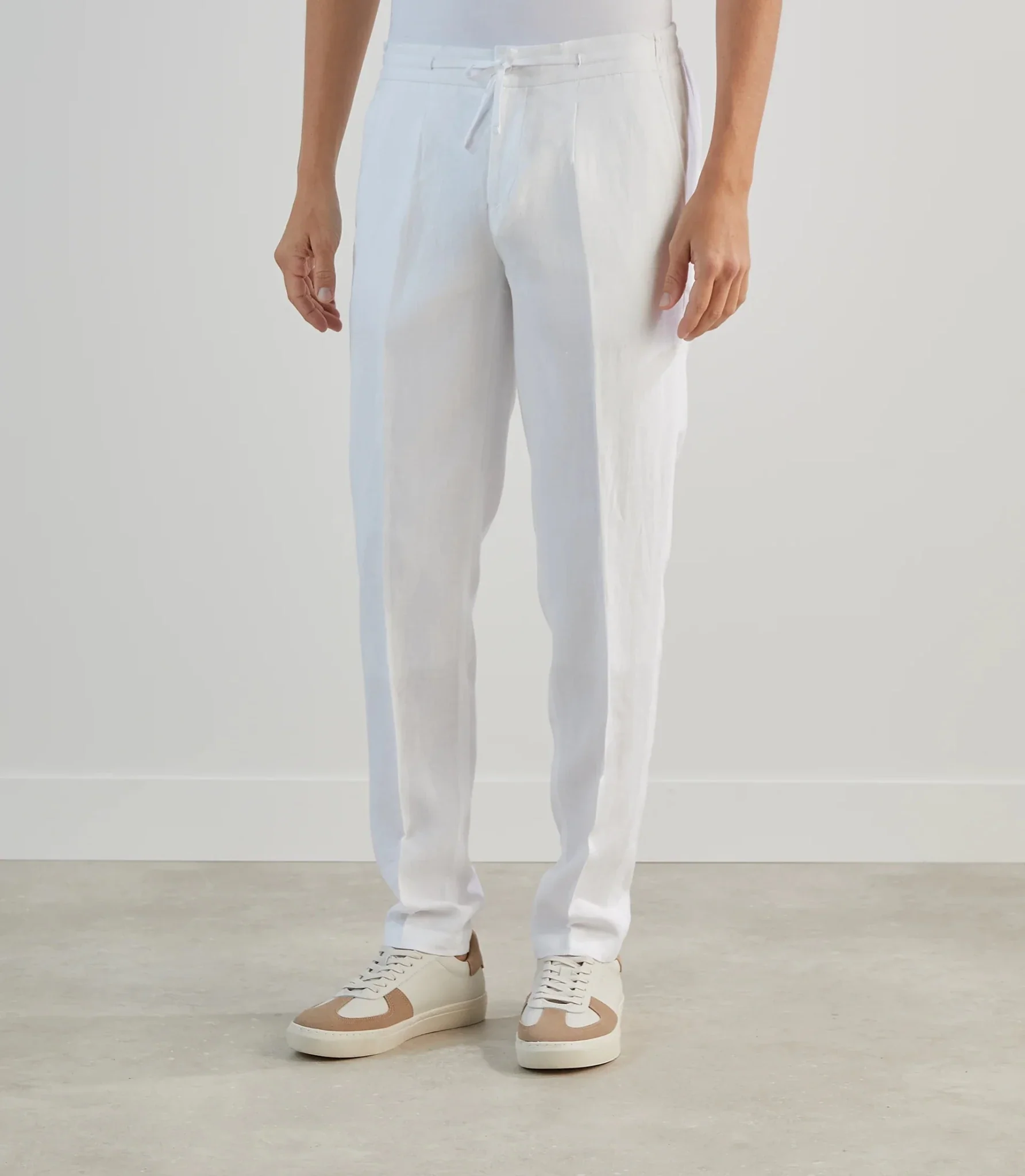 Pantalon ville 100 % lin blanc