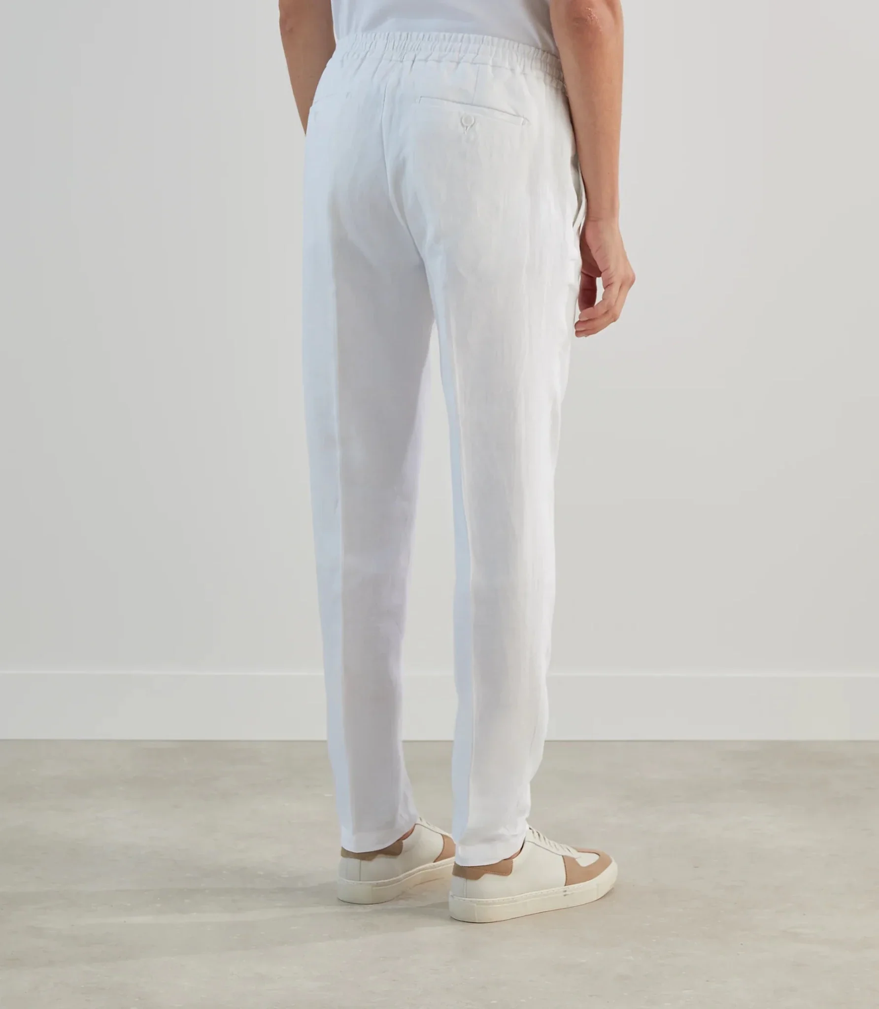 Pantalon ville 100 % lin blanc - Image 4