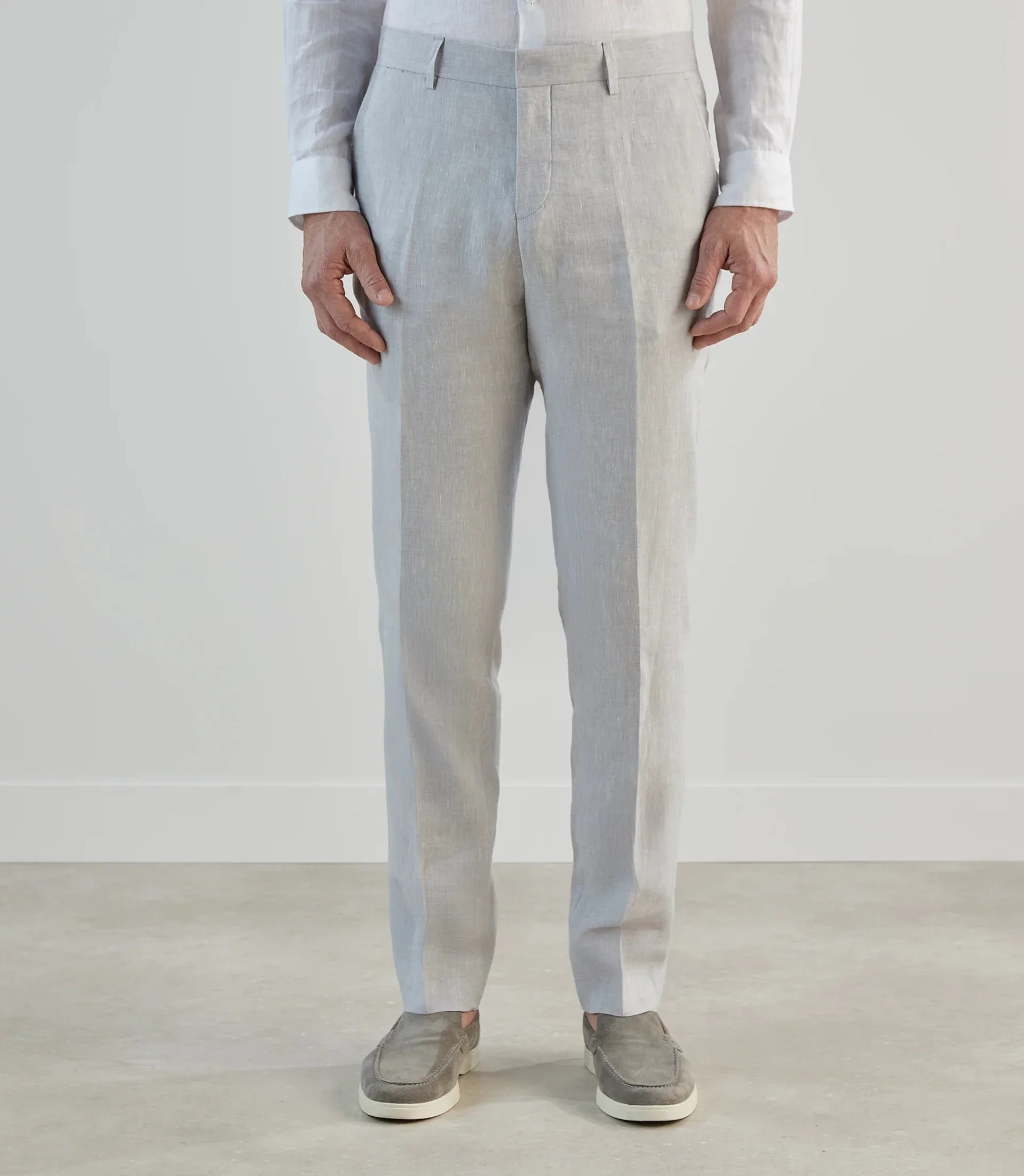 Pantalon ville 100% lin gris