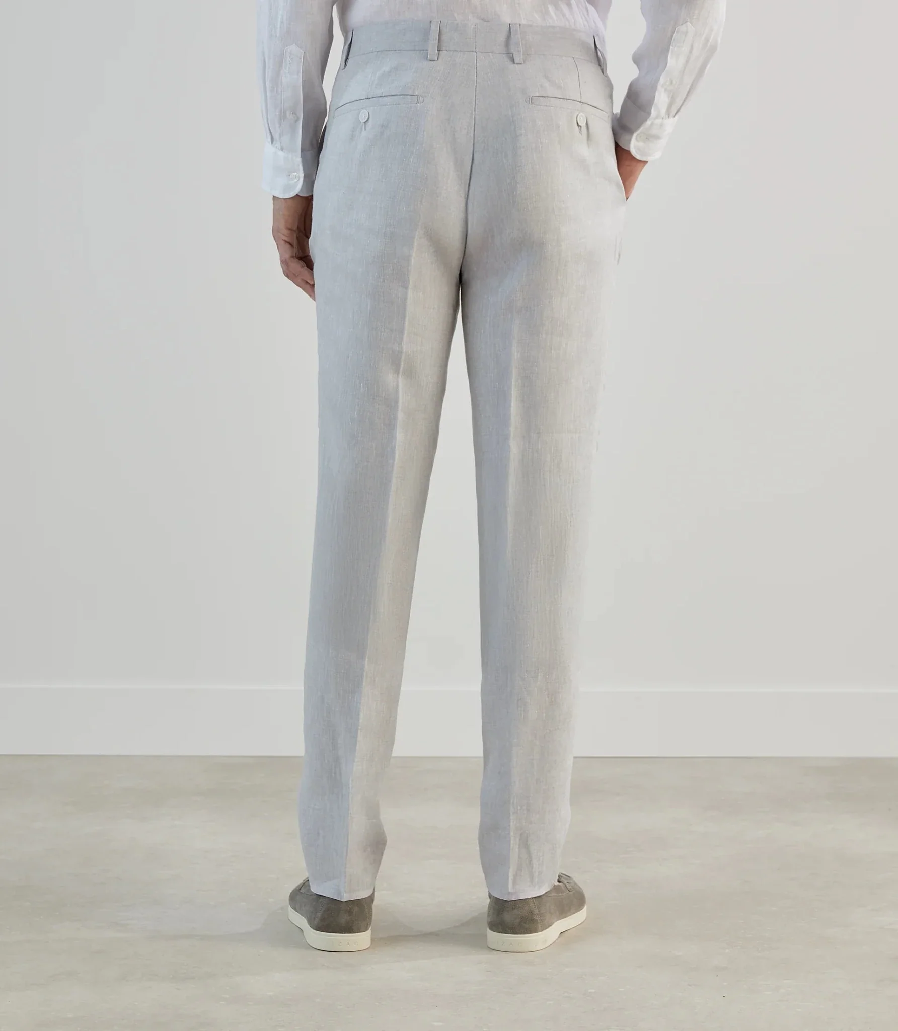 Pantalon ville 100% lin gris - Image 4