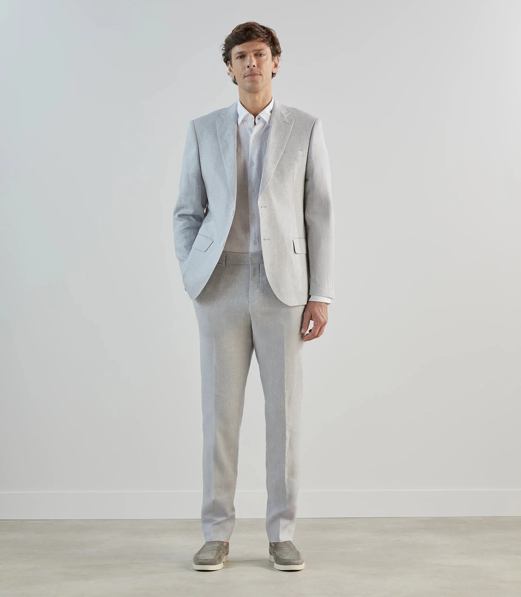 Pantalon ville 100% lin gris - Image 5