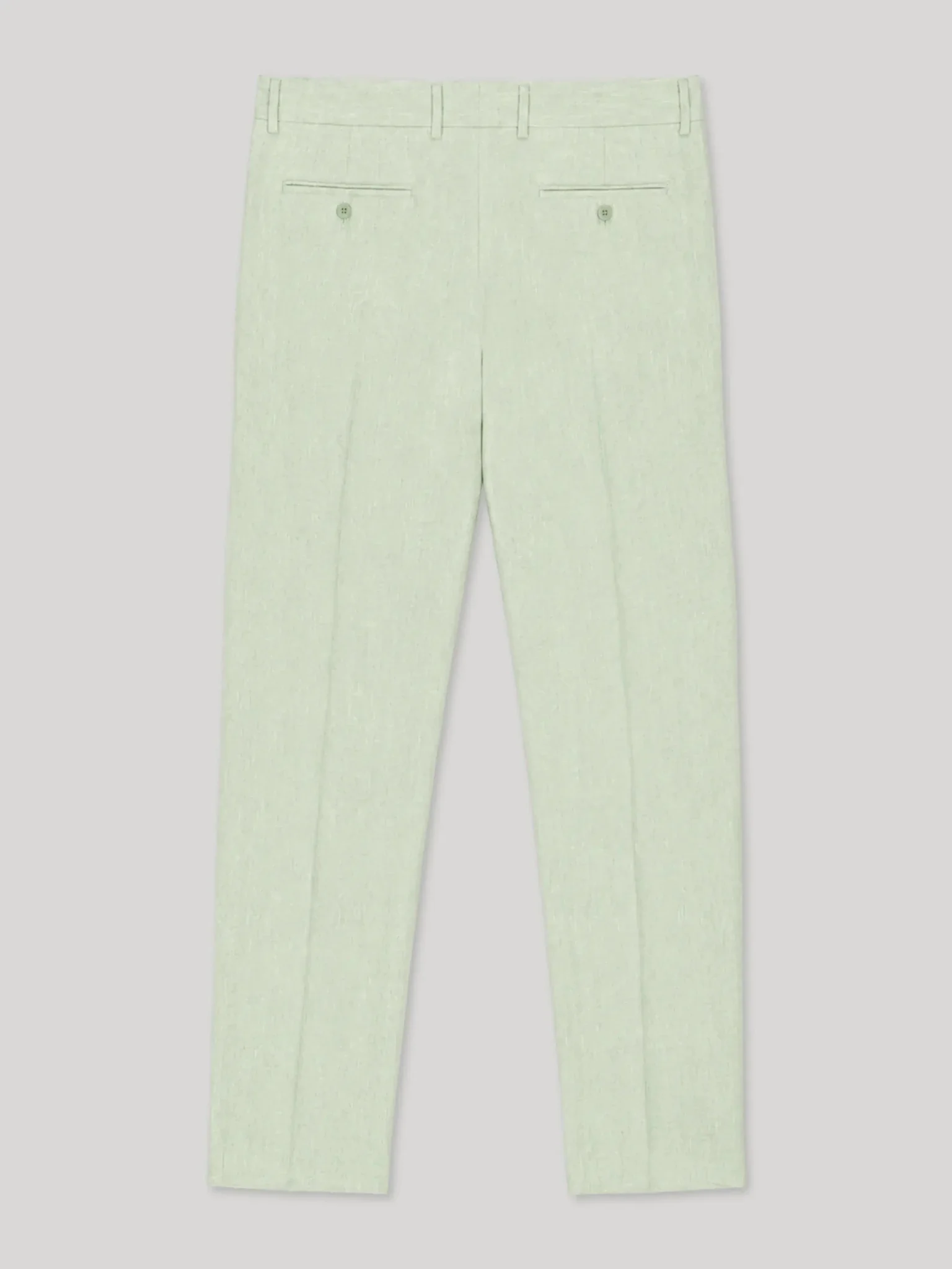 Pantalon ville 100% lin vert eau - Image 2