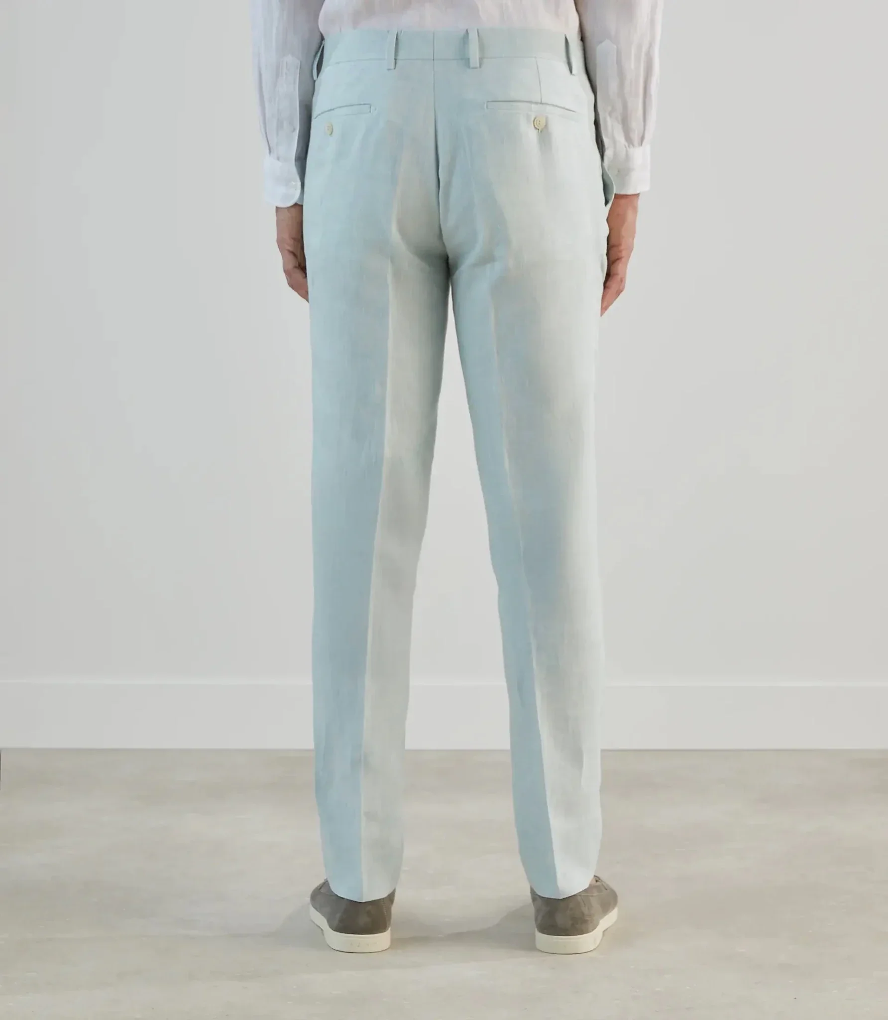 Pantalon ville 100% lin vert d'eau - Image 4