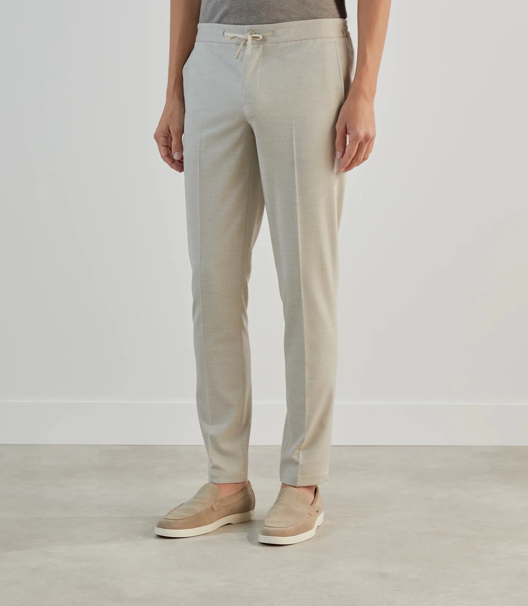 Pantalon ville avec cordon de serrage beige