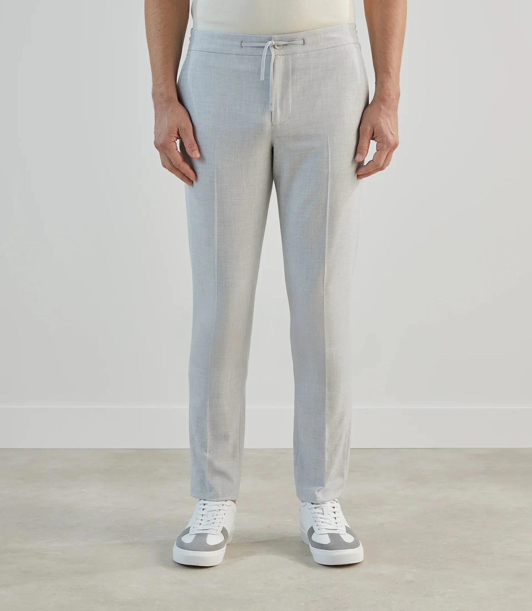 Pantalon ville avec cordon de serrage gris clair