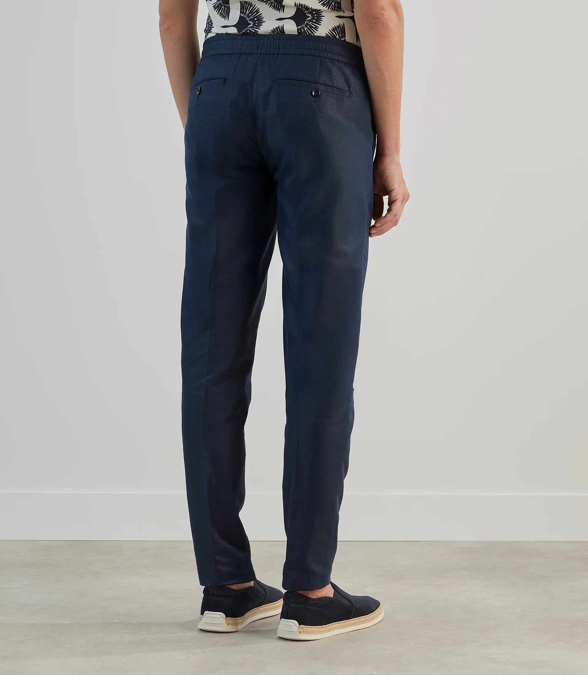 Pantalon casual avec cordon de serrage marine - Image 4